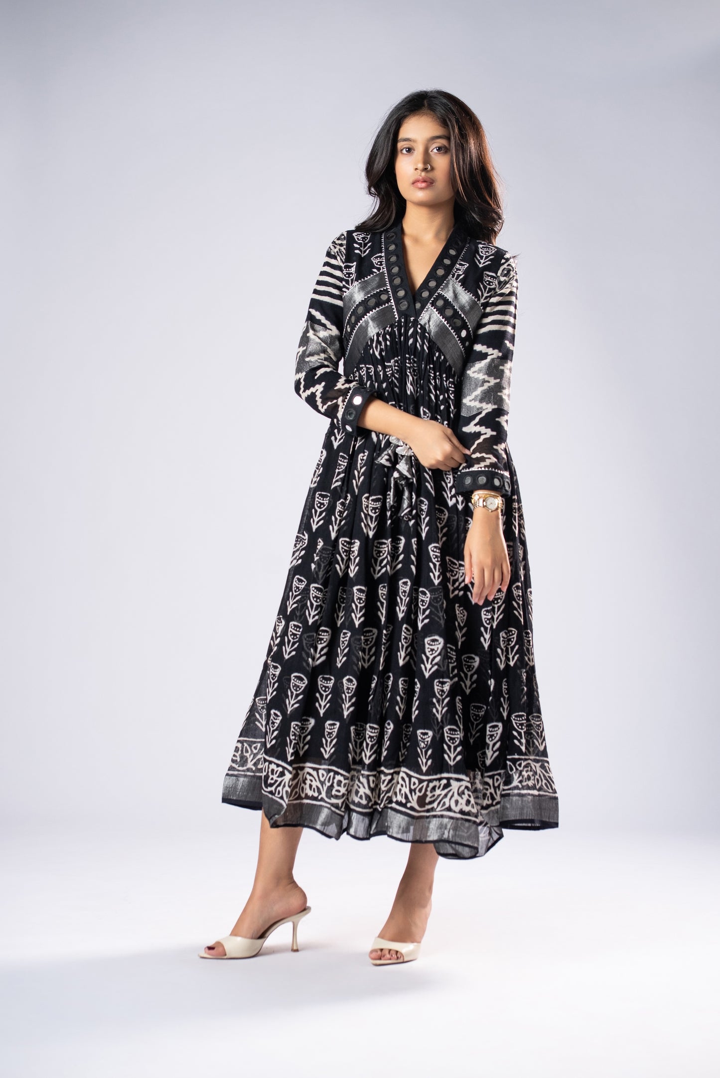 BlackKumudini Mirror Work Dress