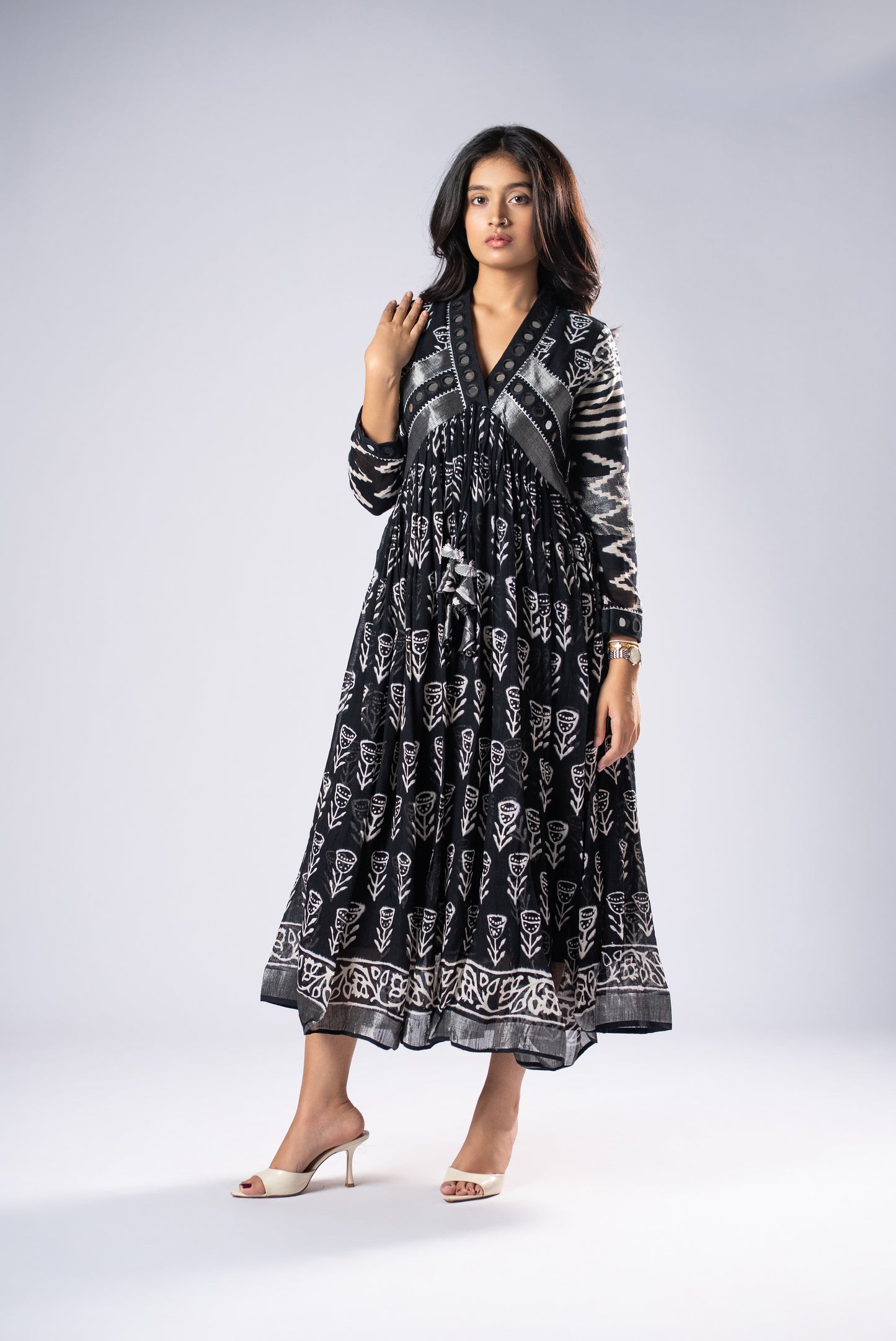 BlackKumudini Mirror Work Dress