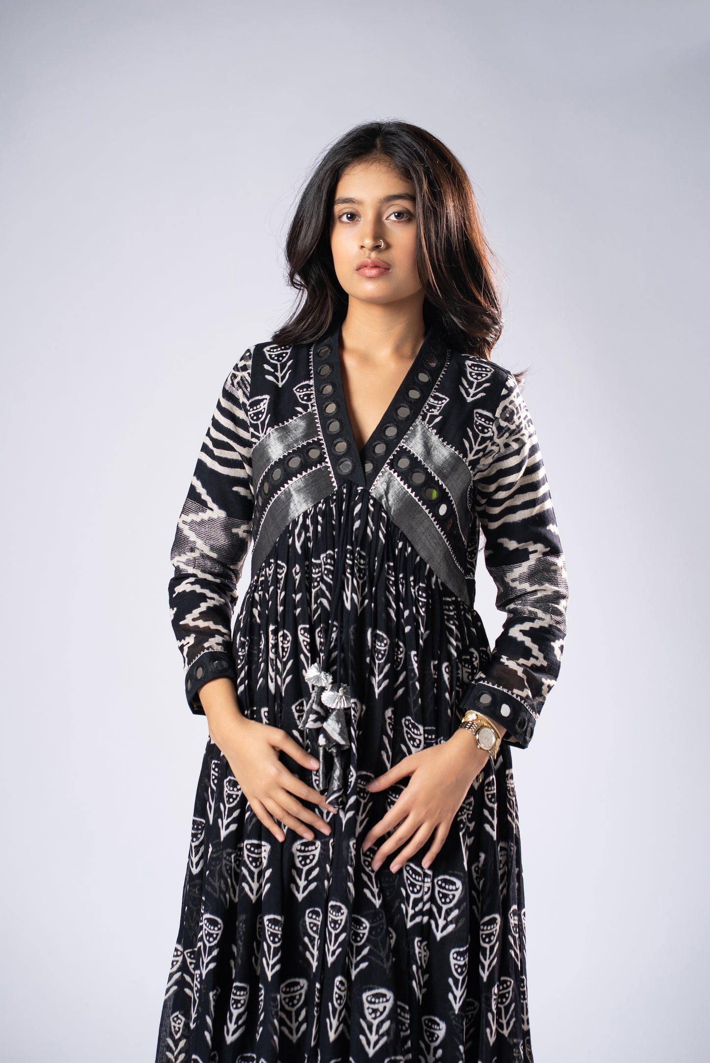 BlackKumudini Mirror Work Dress