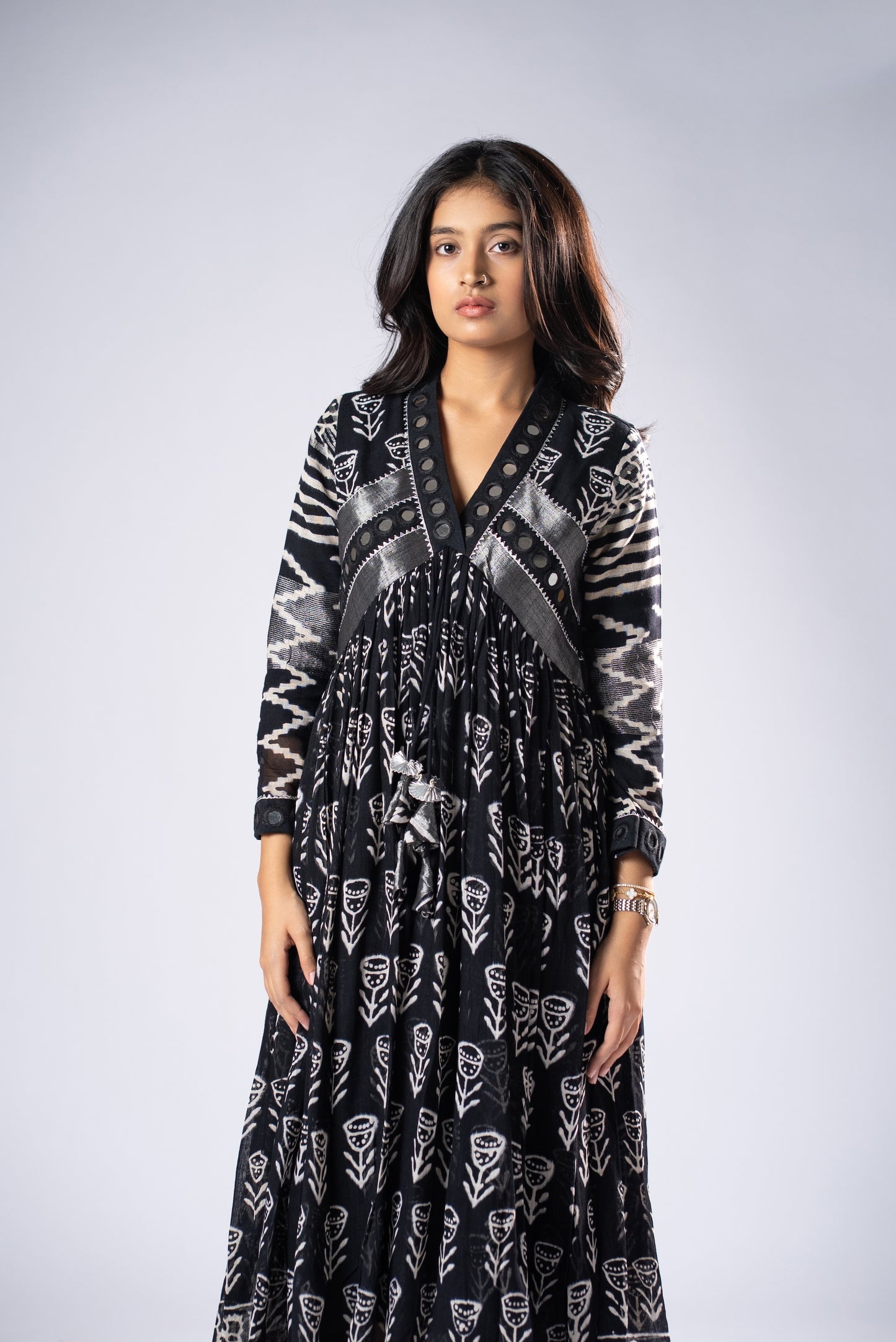 BlackKumudini Mirror Work Dress