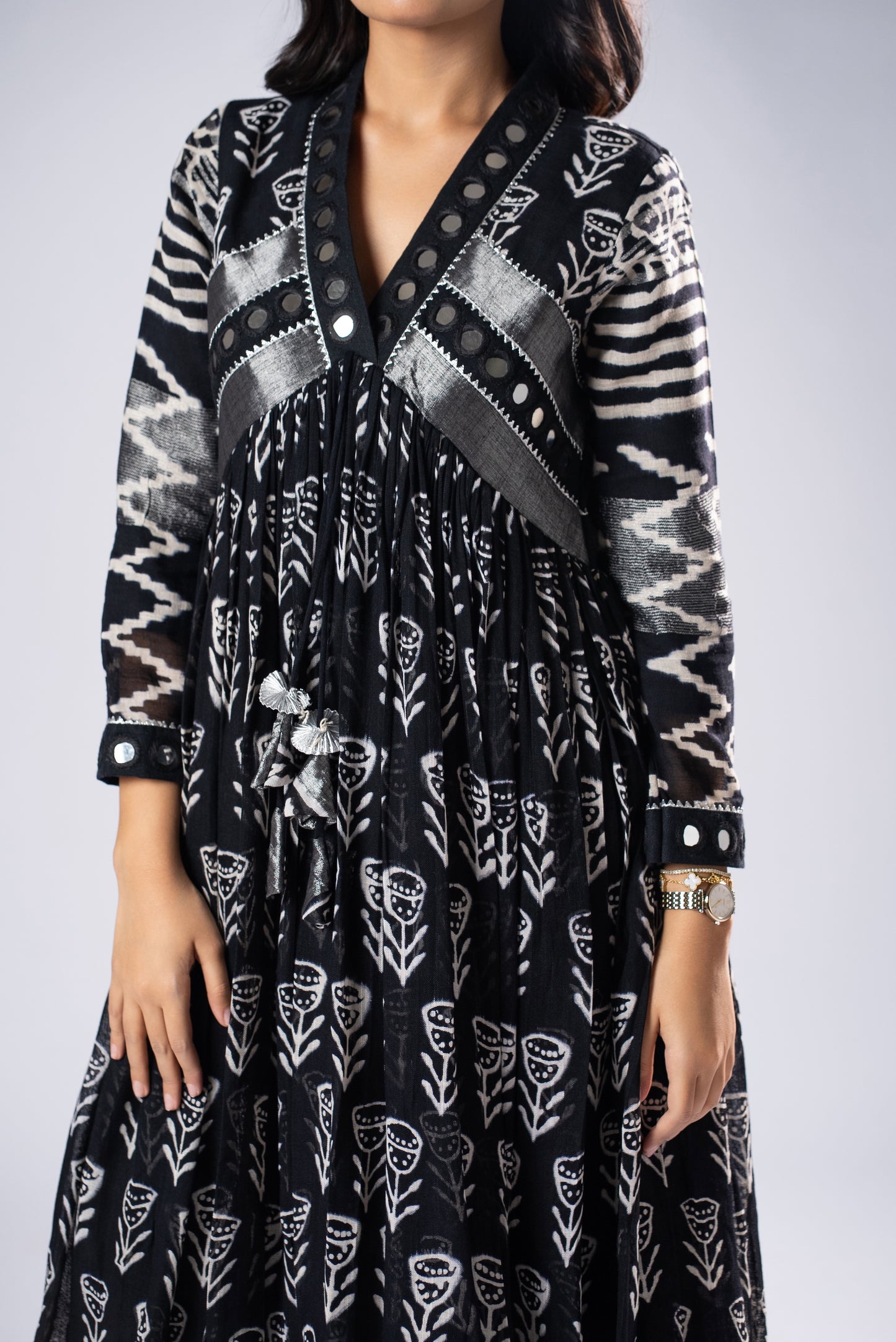 BlackKumudini Mirror Work Dress