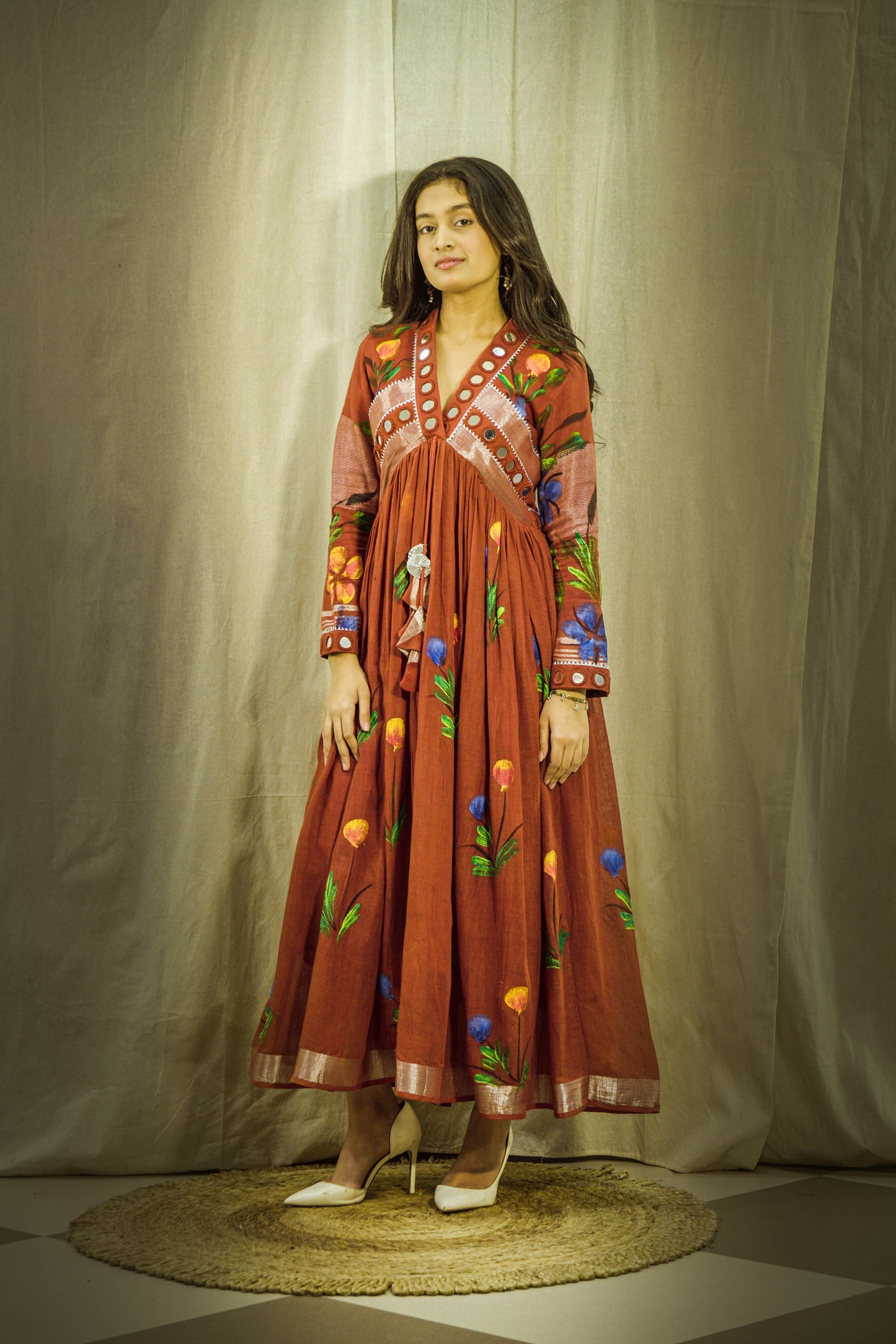 Gul Sheen Handpainted Linen Dress