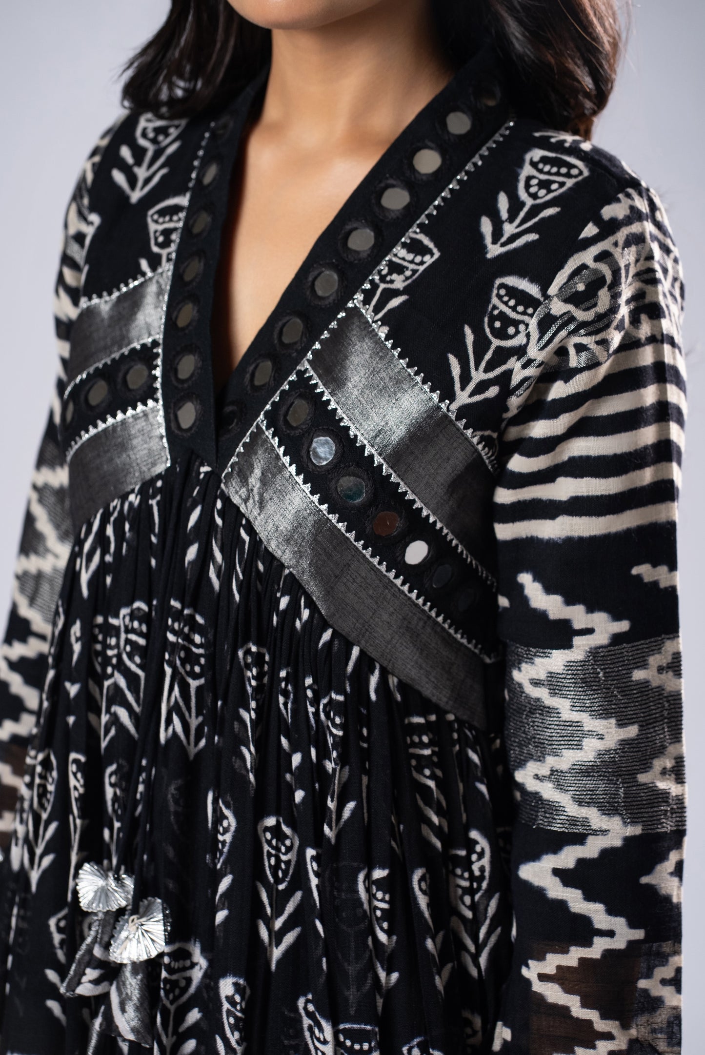 BlackKumudini Mirror Work Dress