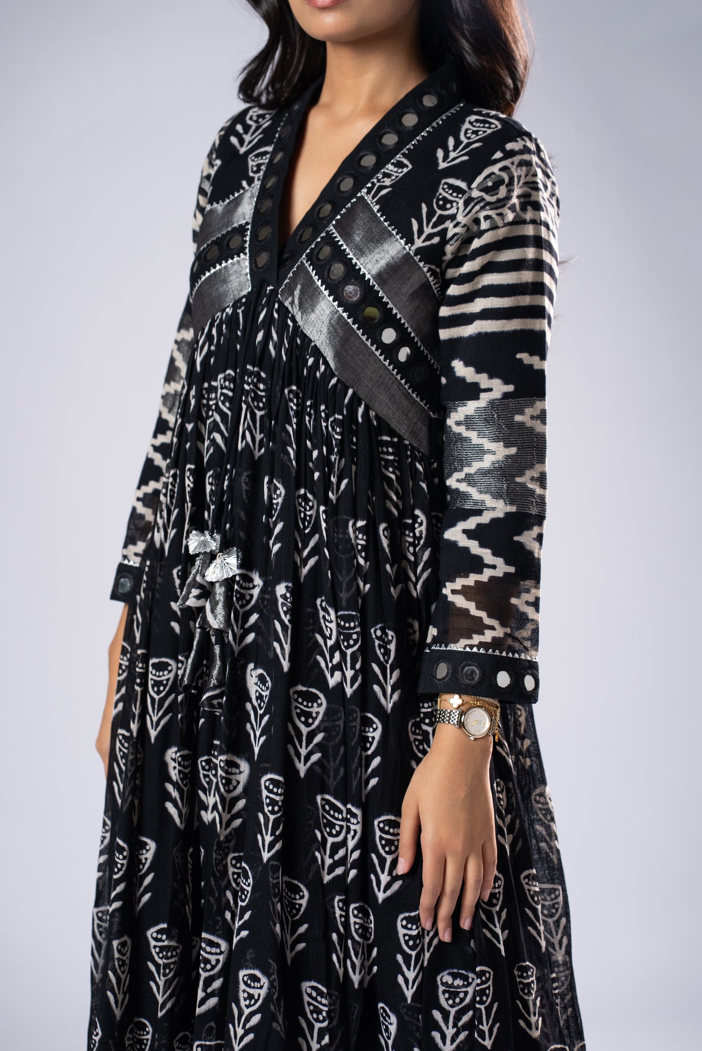 BlackKumudini Mirror Work Dress