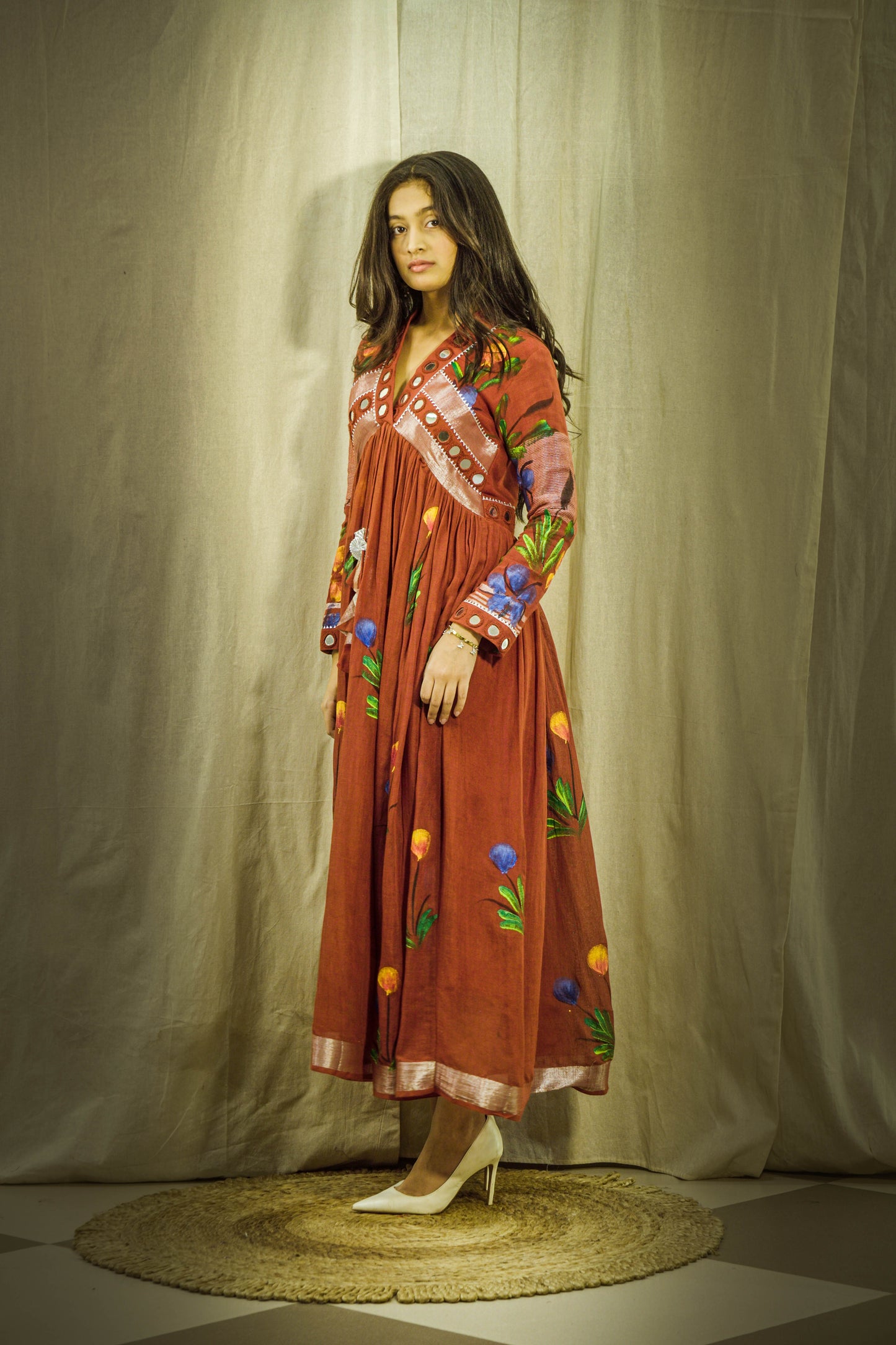 Gul Sheen Handpainted Linen Dress