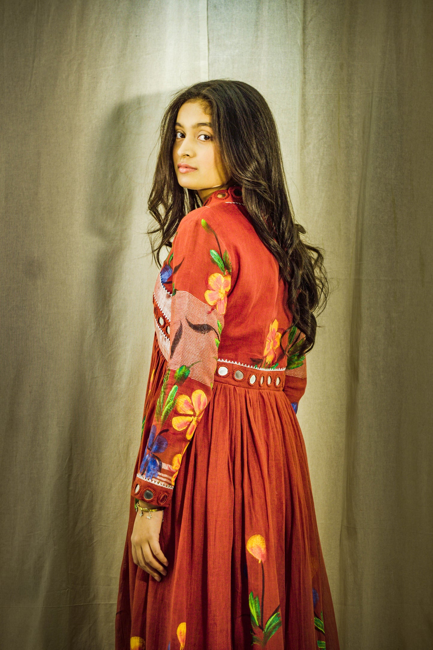 Gul Sheen Handpainted Linen Dress