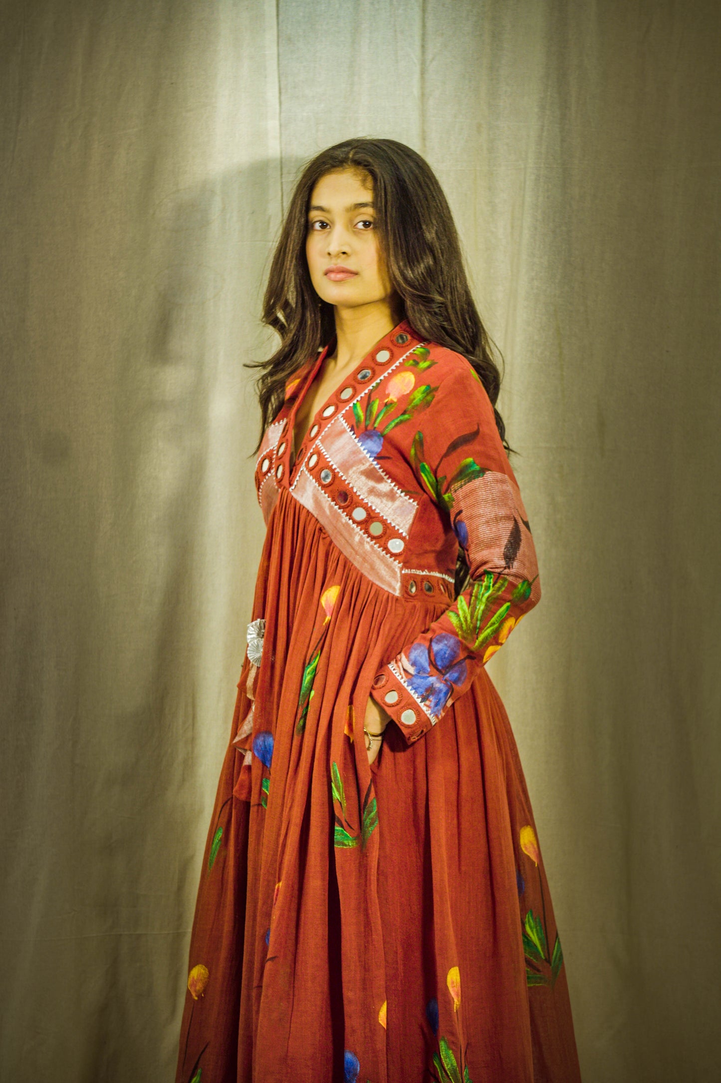 Gul Sheen Handpainted Linen Dress