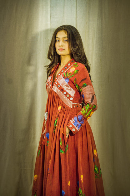 Gul Sheen Handpainted Linen Dress