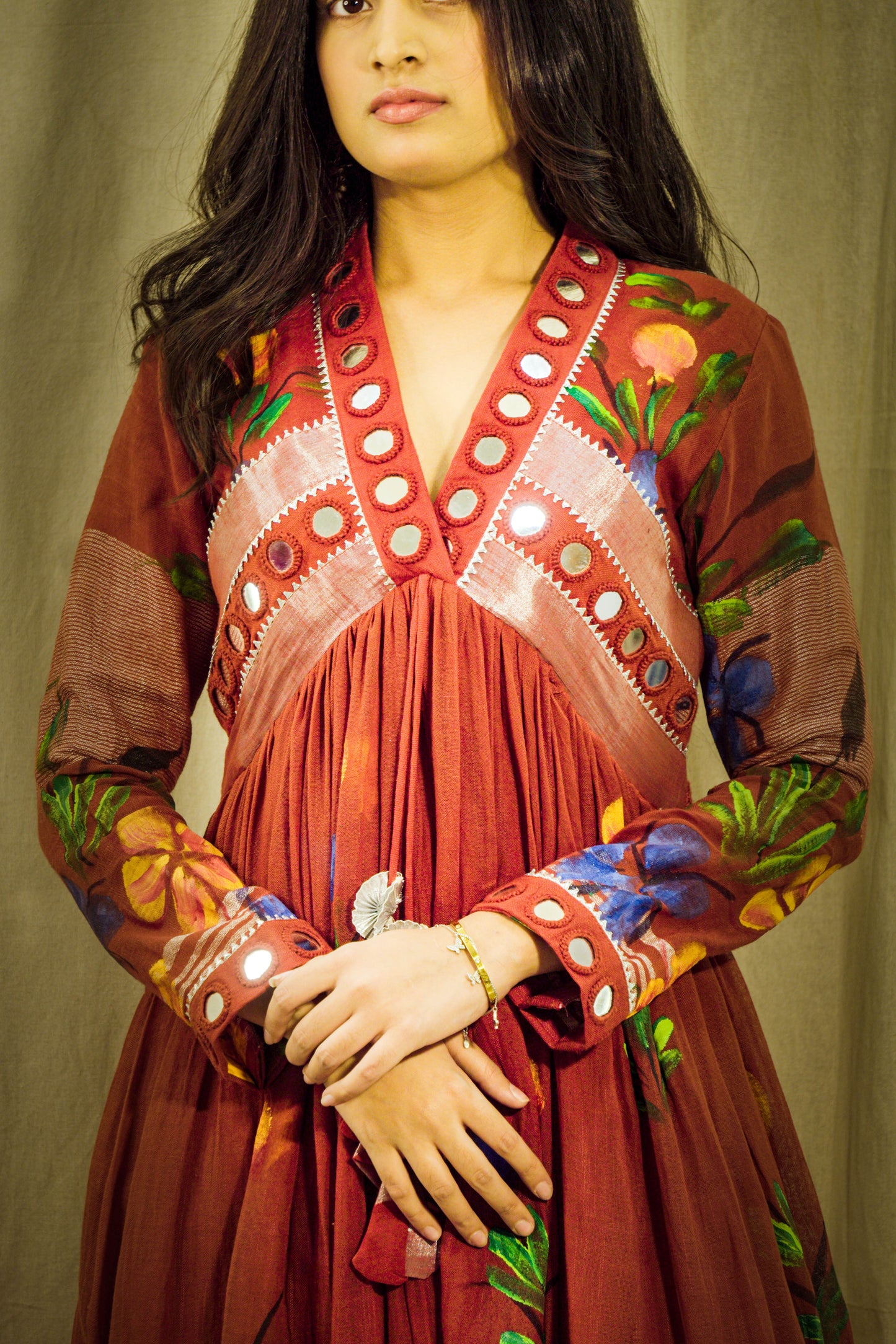 Gul Sheen Handpainted Linen Dress