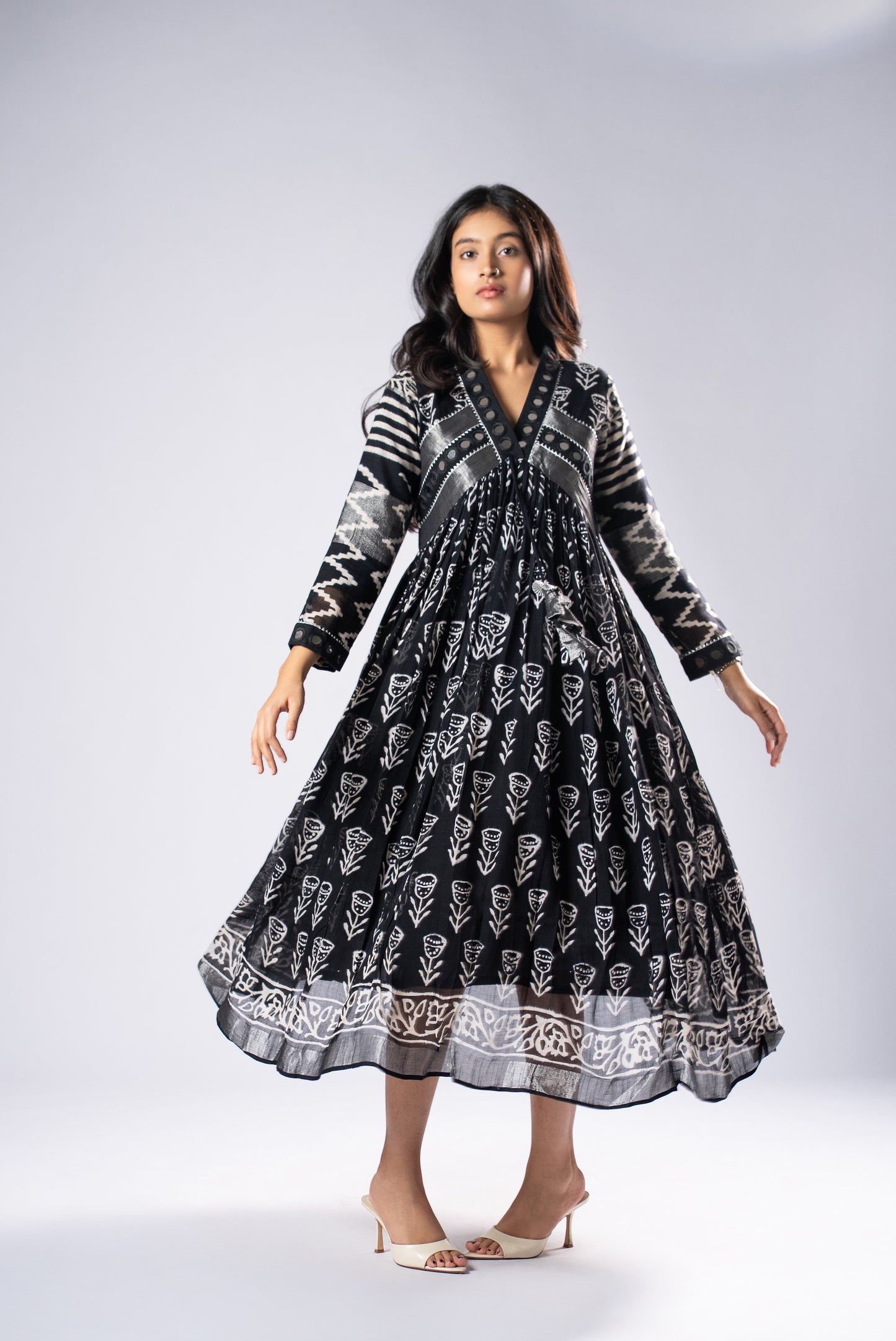 BlackKumudini Mirror Work Dress