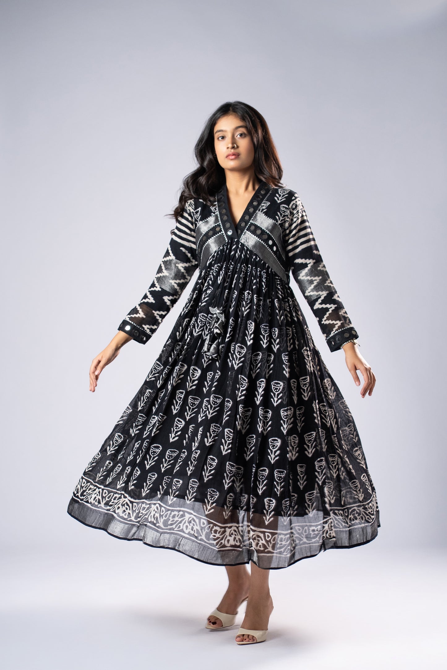 BlackKumudini Mirror Work Dress