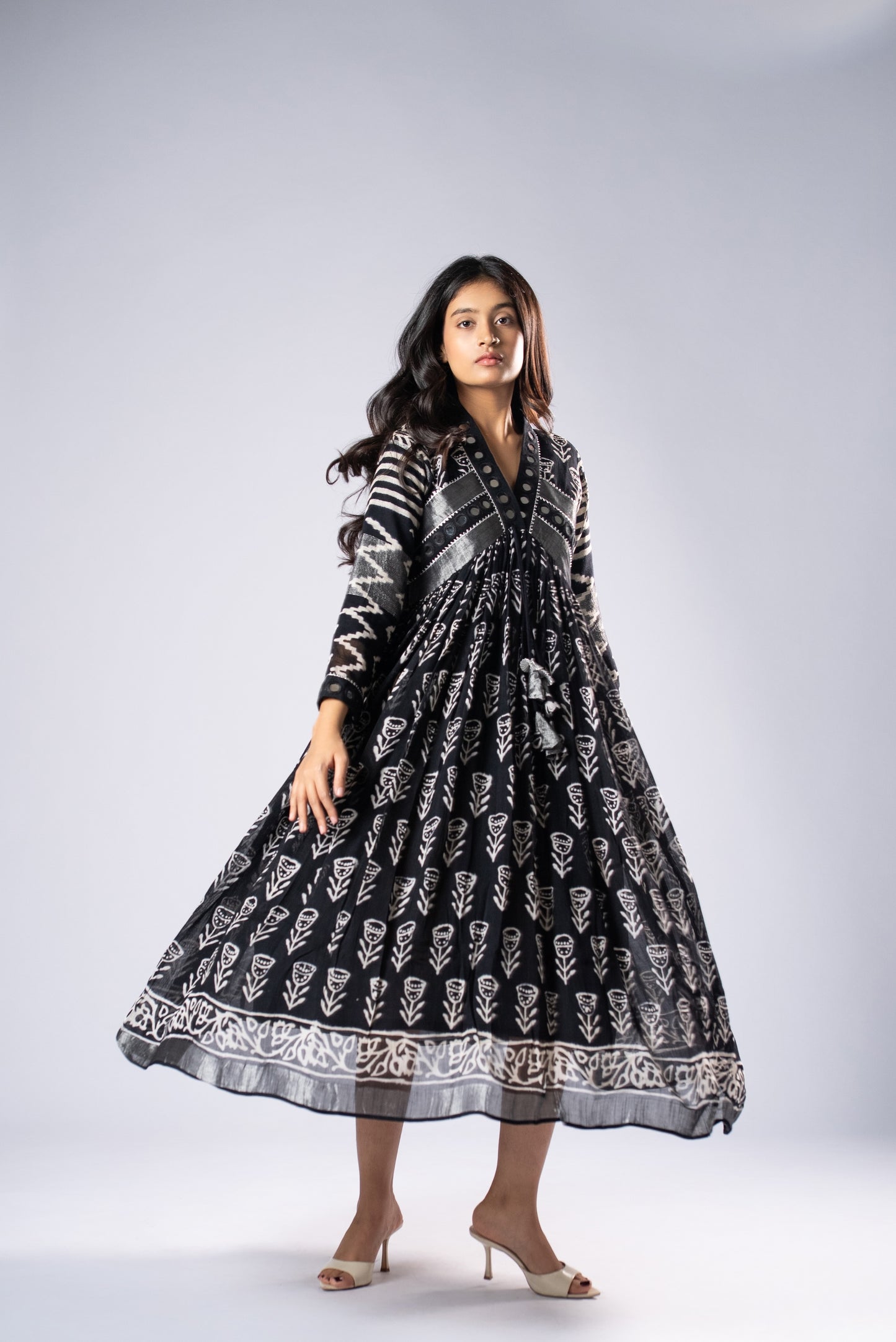 BlackKumudini Mirror Work Dress