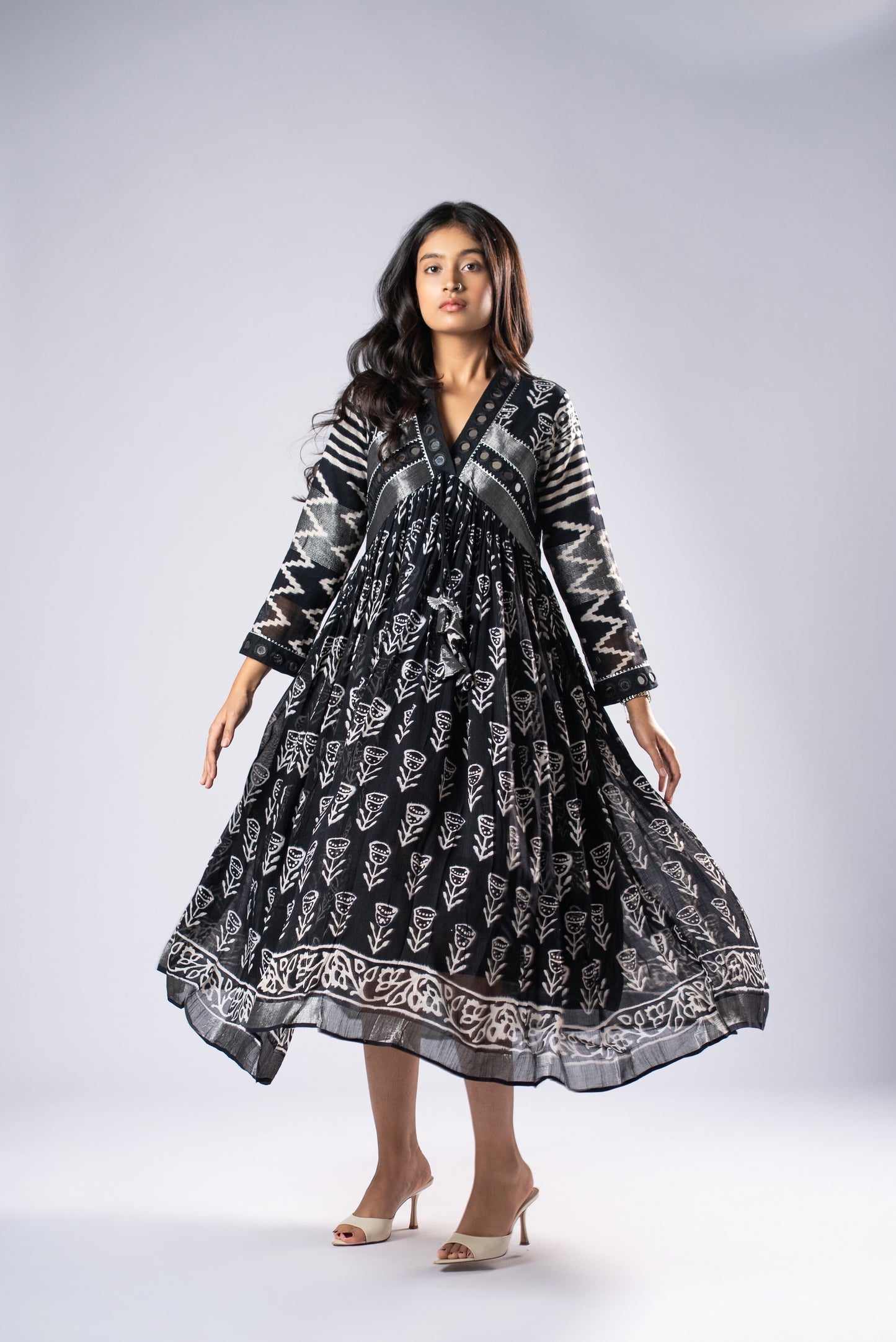 BlackKumudini Mirror Work Dress