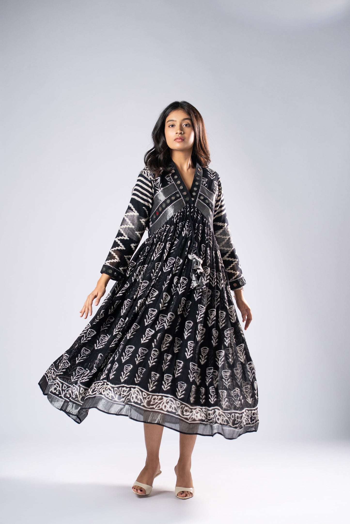 BlackKumudini Mirror Work Dress
