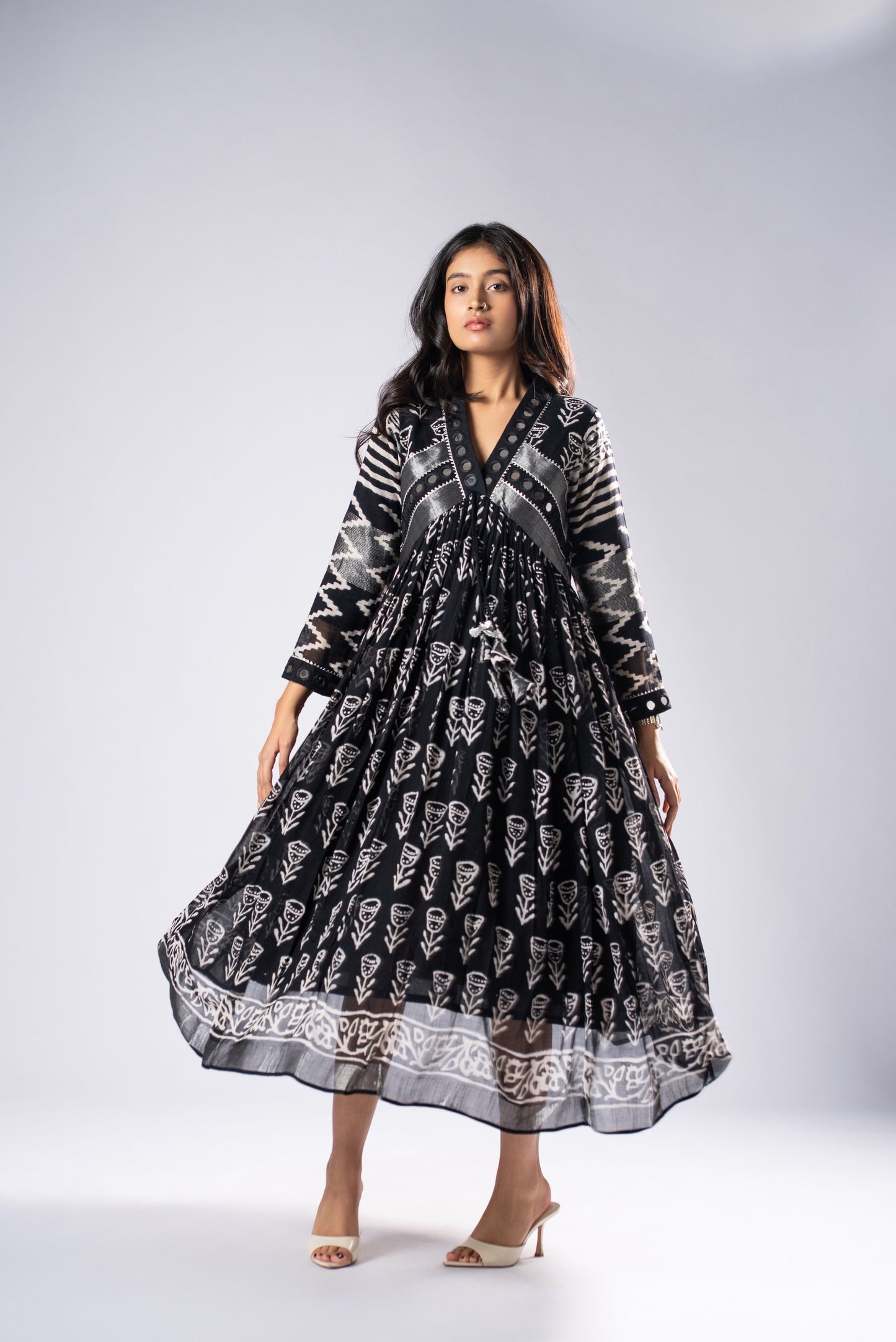 BlackKumudini Mirror Work Dress