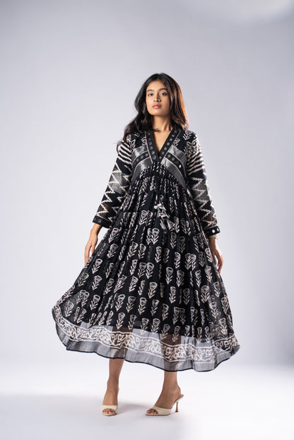 BlackKumudini Mirror Work Dress