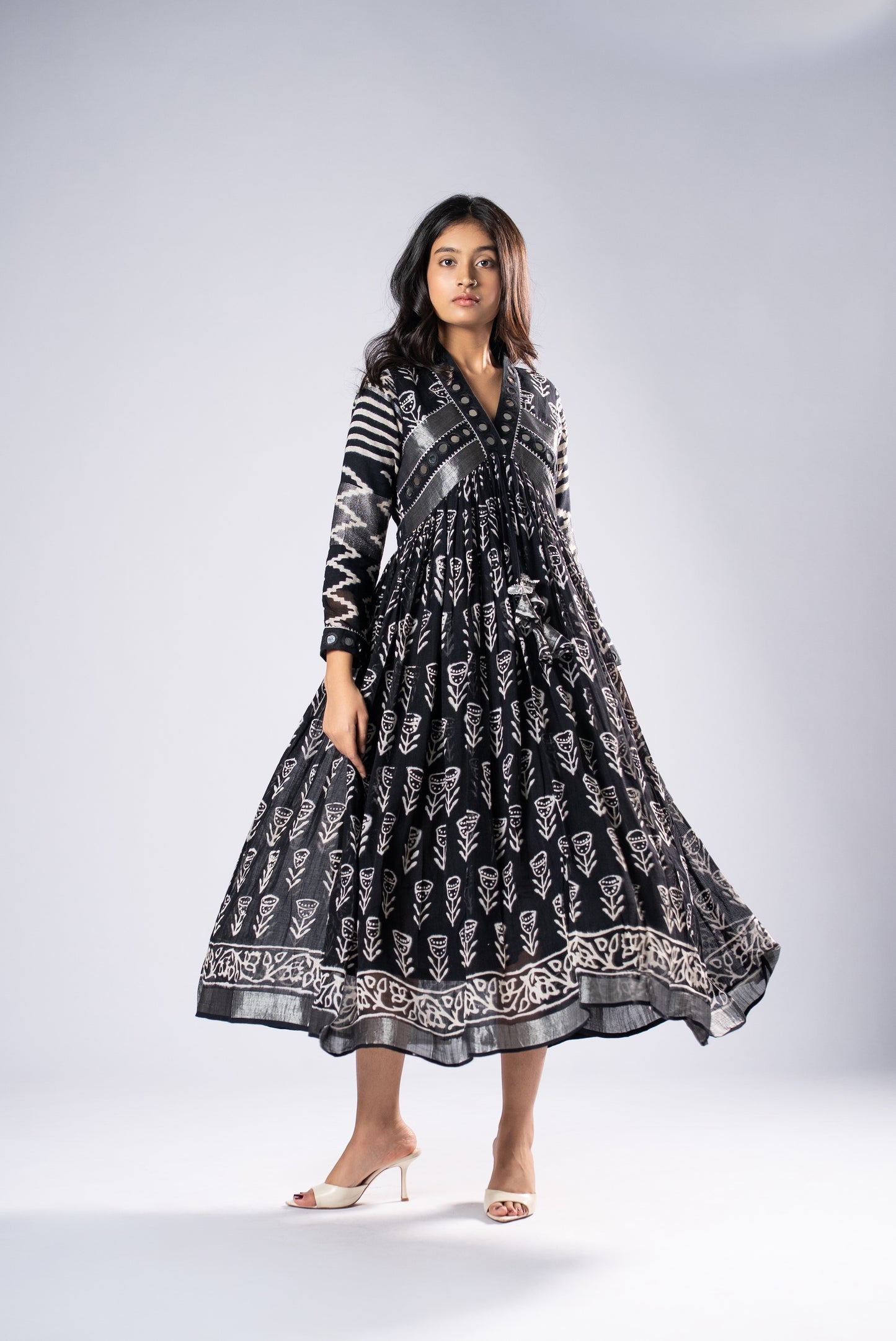 BlackKumudini Mirror Work Dress