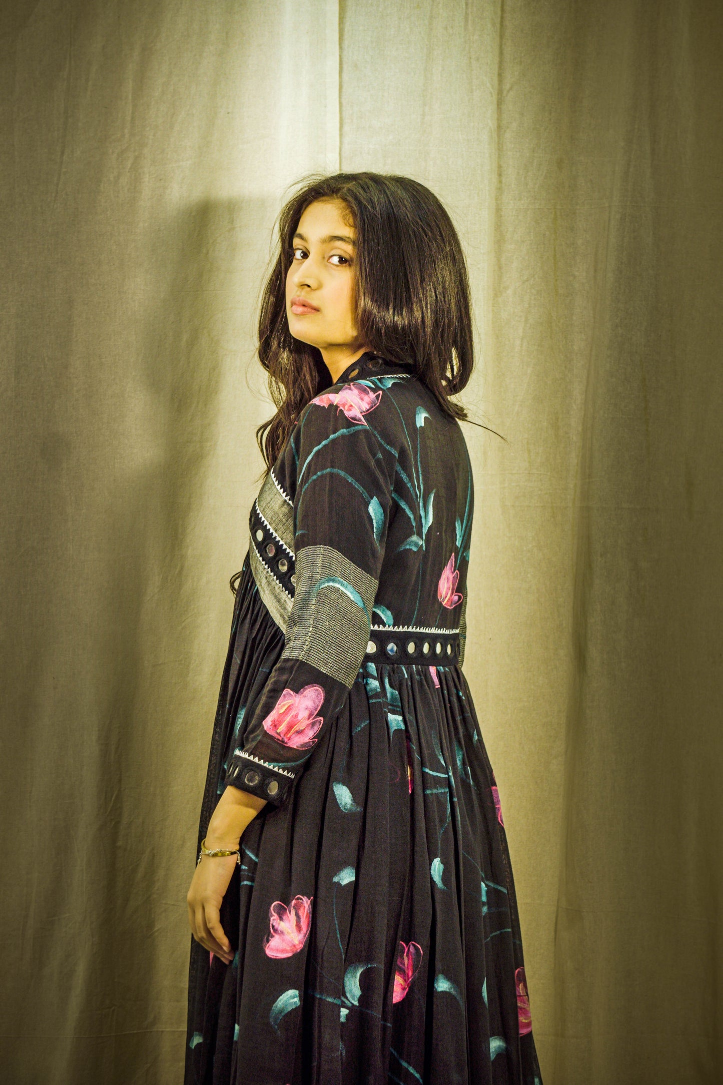 Raat Sheen Handpainted Linen Dress