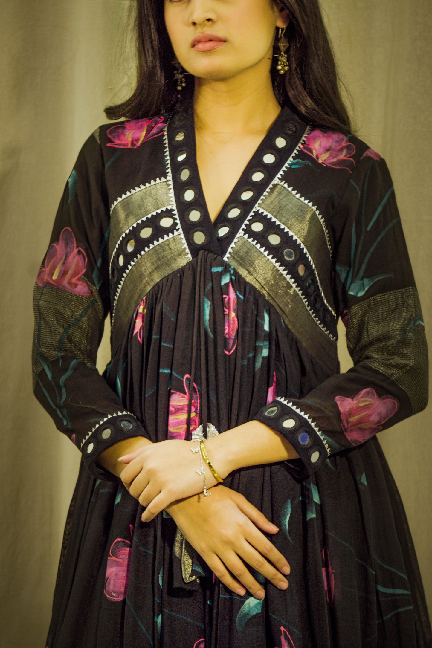 Raat Sheen Handpainted Linen Dress