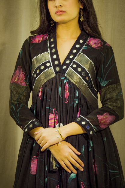 Raat Sheen Handpainted Linen Dress