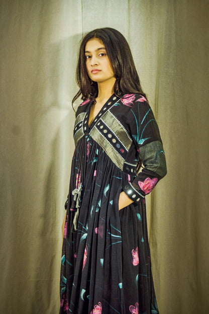 Raat Sheen Handpainted Linen Dress