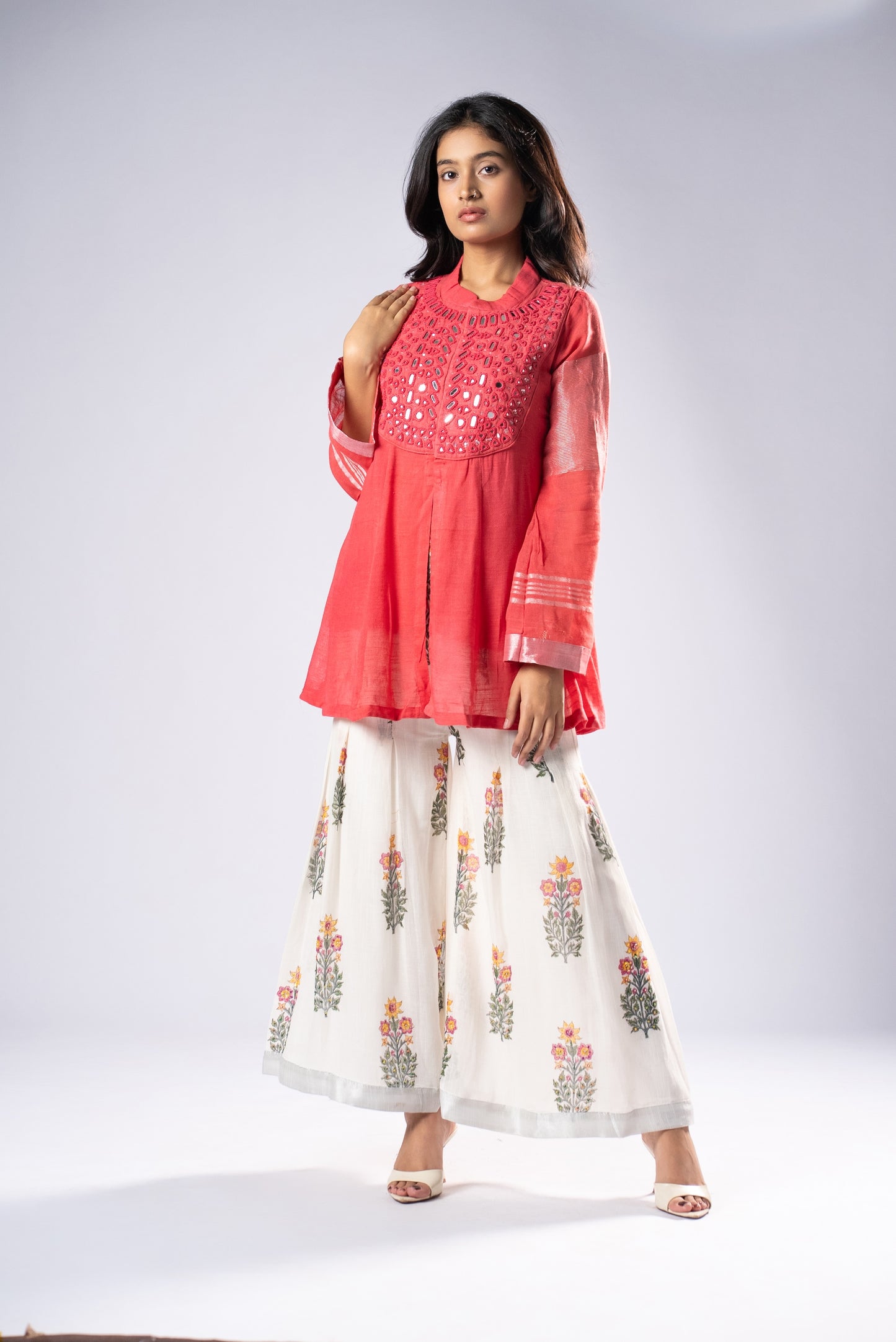 Gulabi Kali Sheesh Co-ord Set