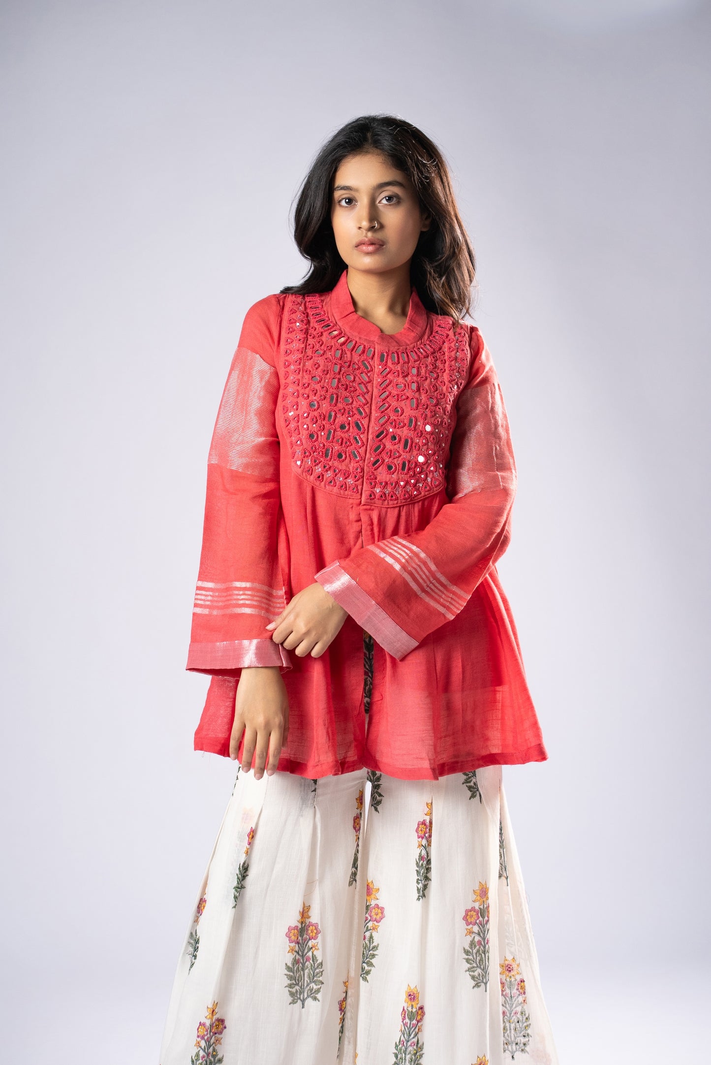 Gulabi Kali Sheesh Co-ord Set