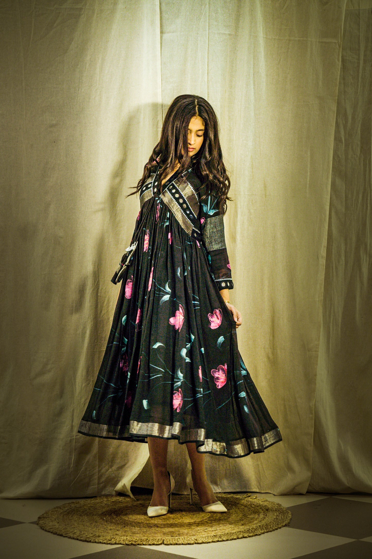 Raat Sheen Handpainted Linen Dress