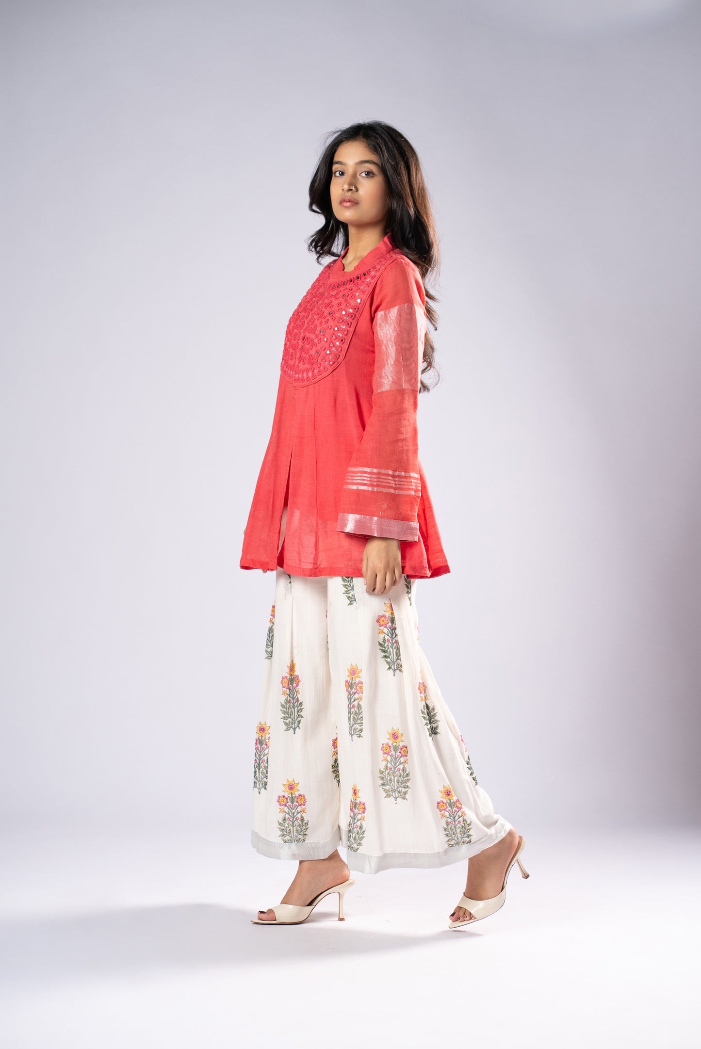 Gulabi Kali Sheesh Co-ord Set