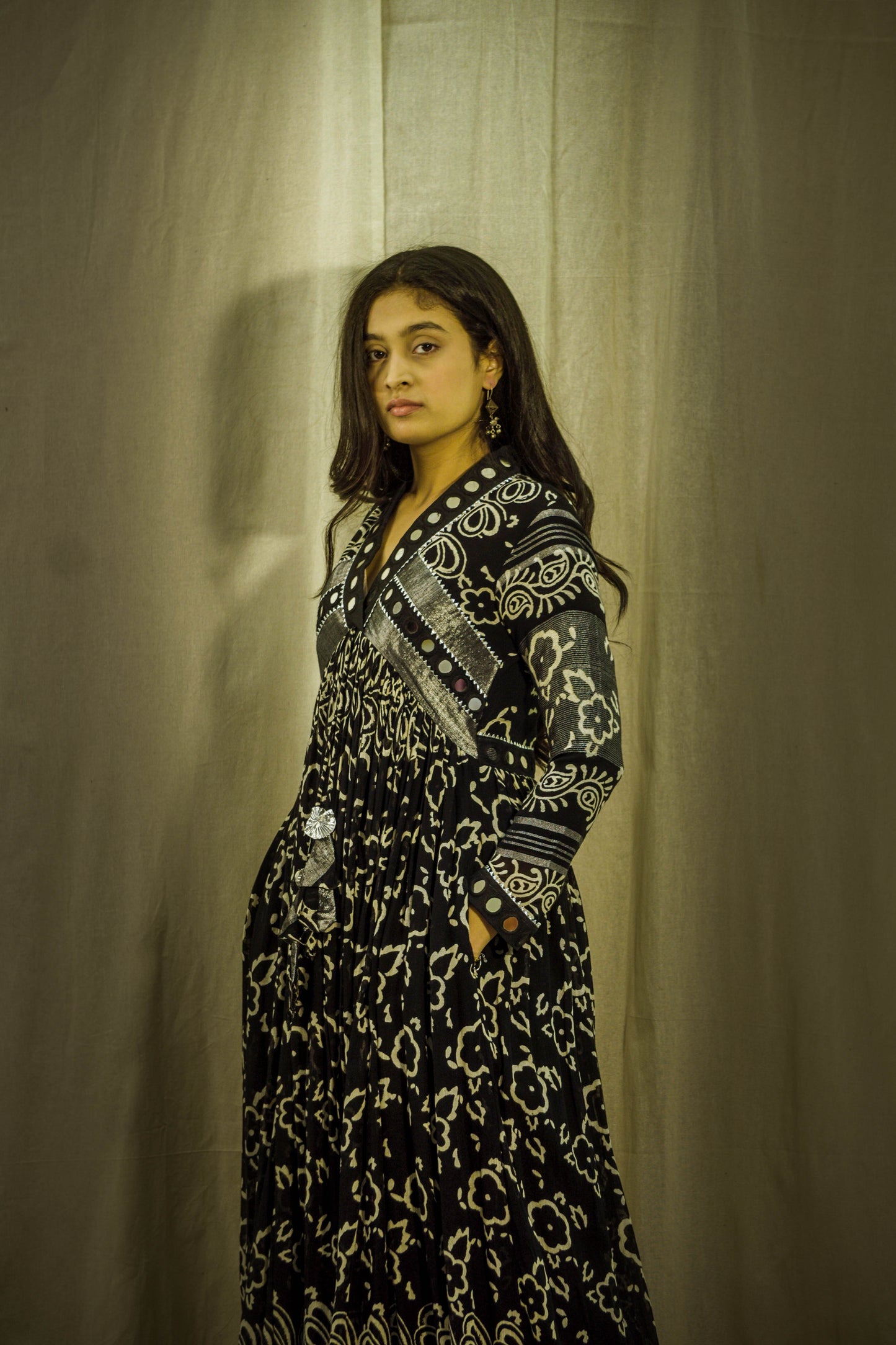 Kaali Sheen Mirror Linen Dress