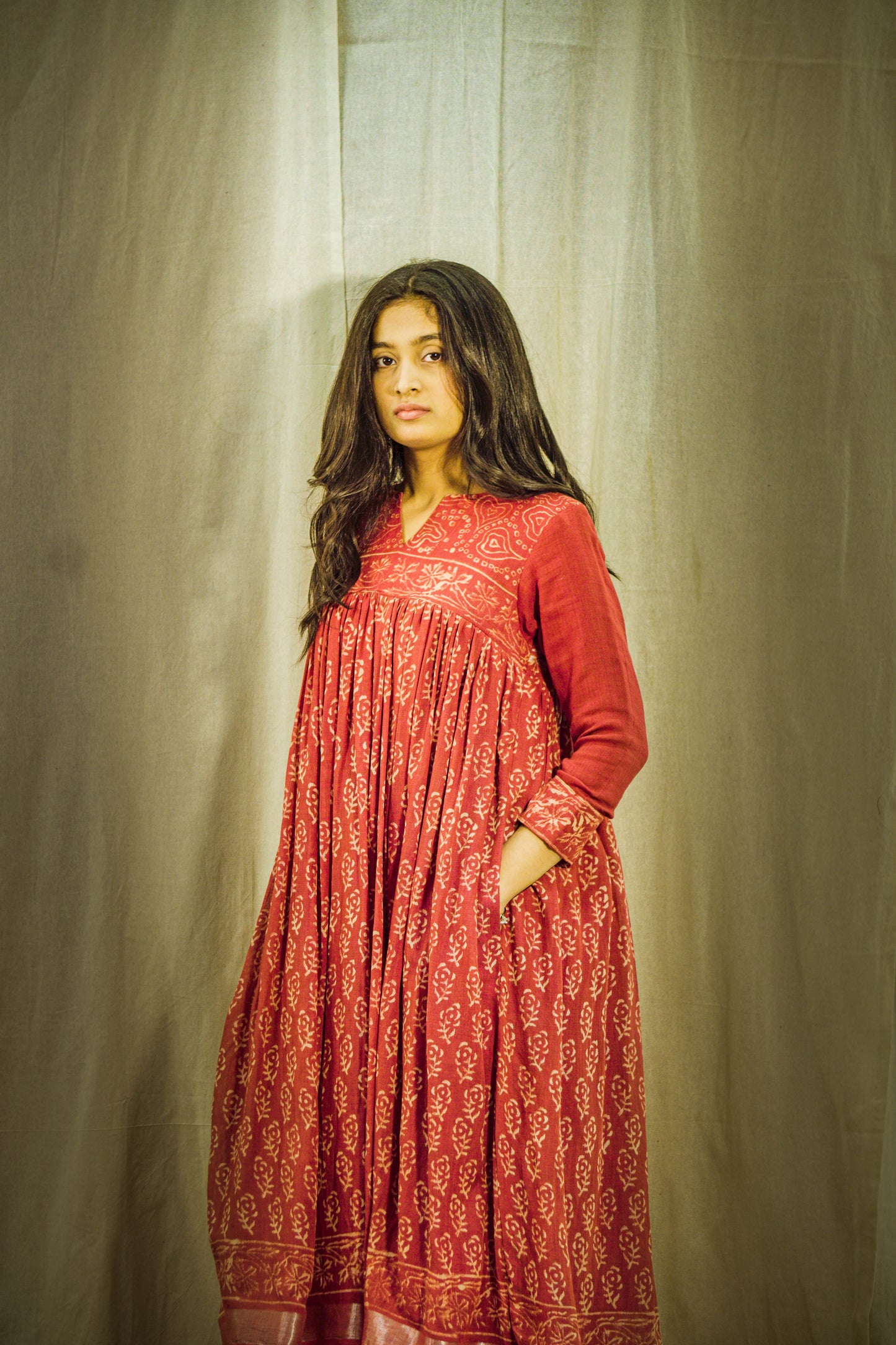 Kesari Kediya Linen Kurta Set