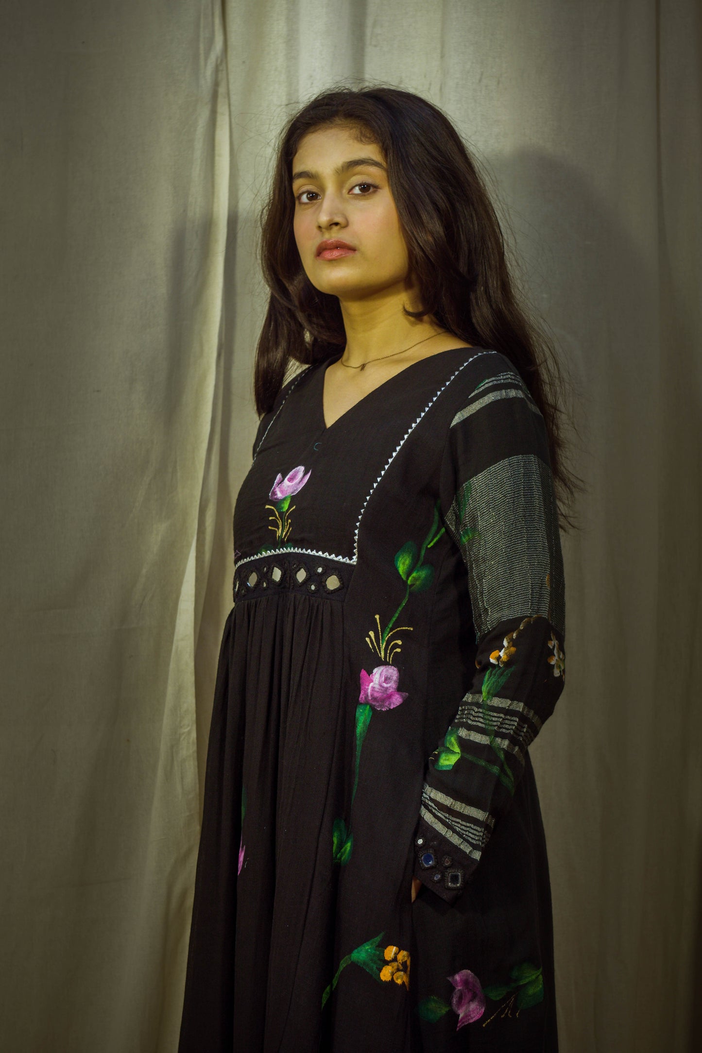 Noor Handpainted Black Pant Kurta Set