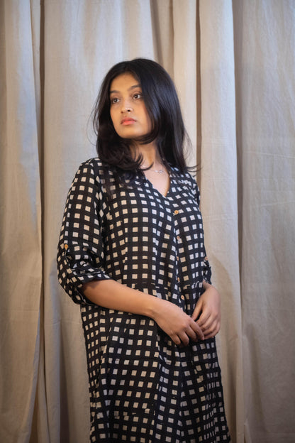 Ainaz Chex Modal Shirt Tunic in Modal