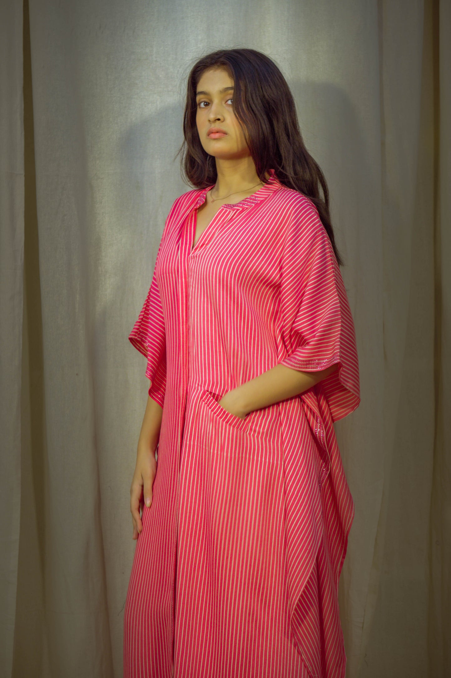 Pink Pure Modal Kaftan – Effortless Elegance for Summer