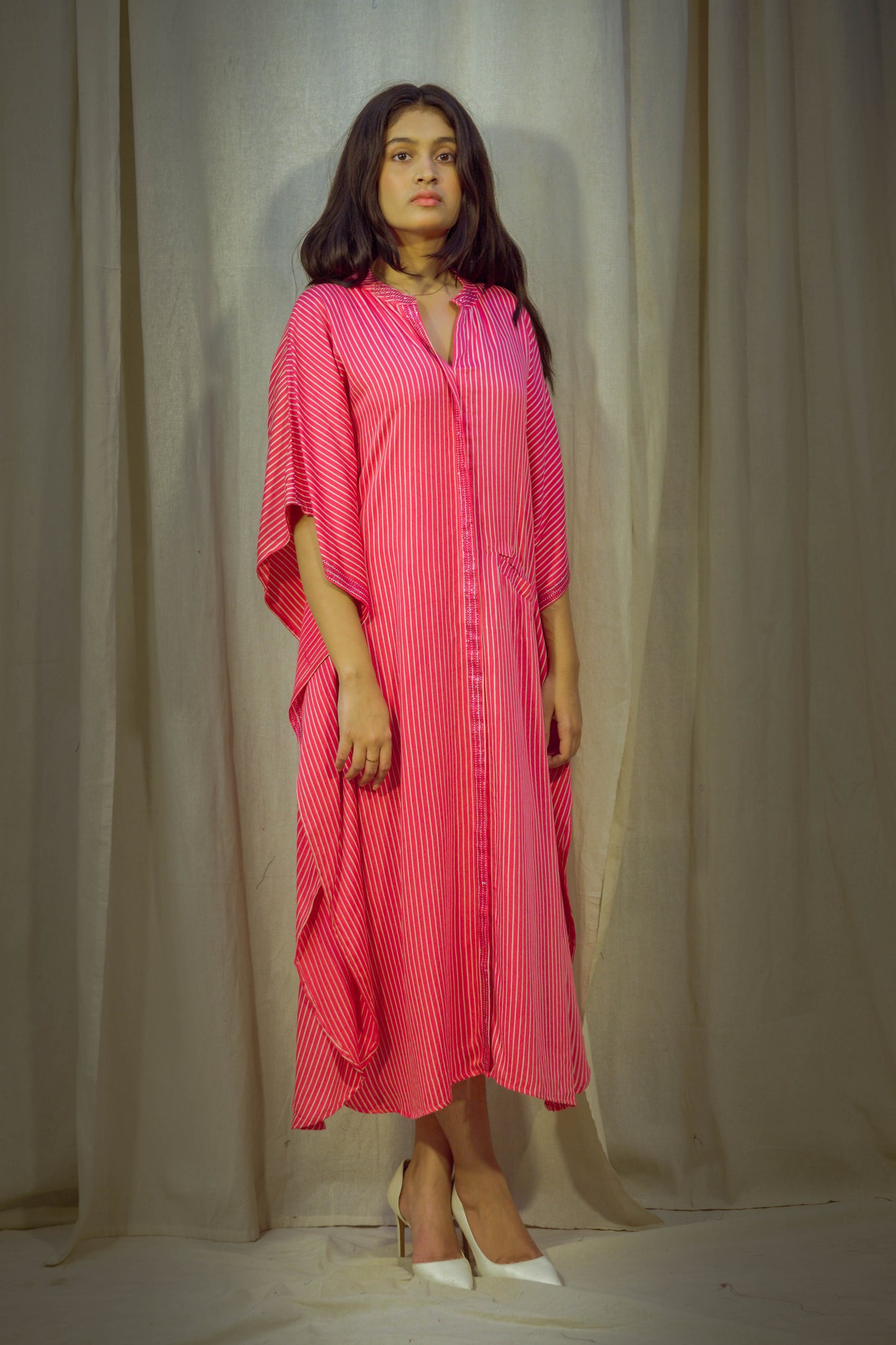 Pink Pure Modal Kaftan – Effortless Elegance for Summer