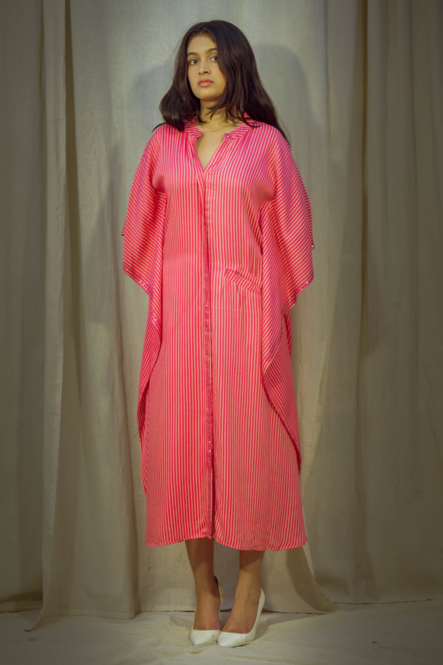 Pink Pure Modal Kaftan – Effortless Elegance for Summer