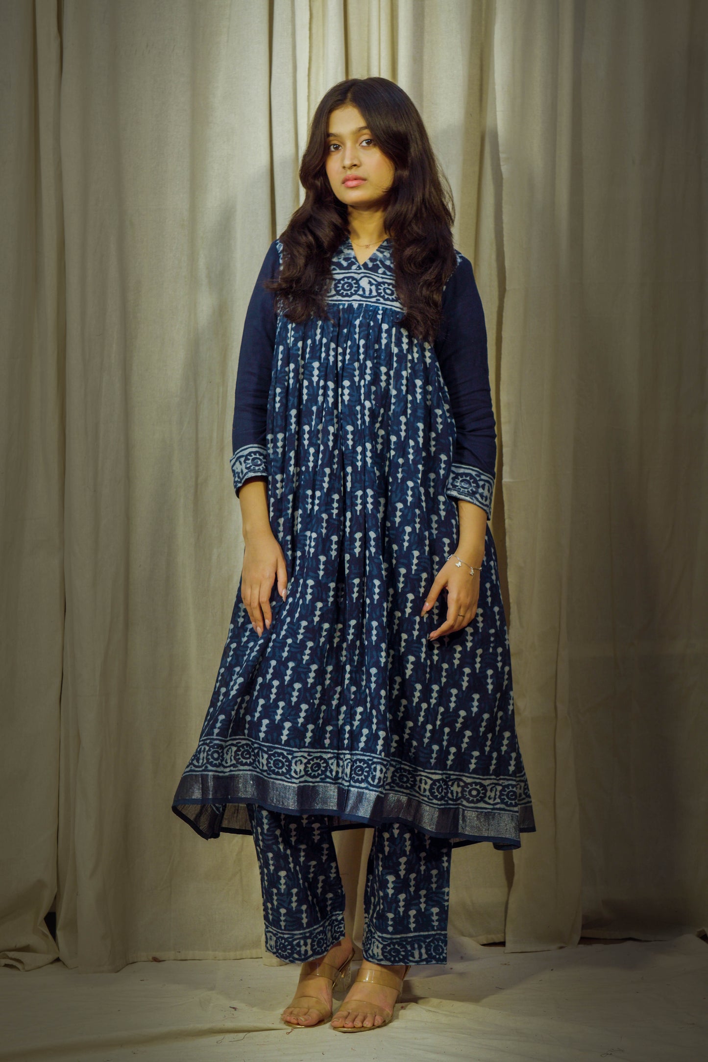 Neel Tara – Handblock Linen Kurta Pant Set