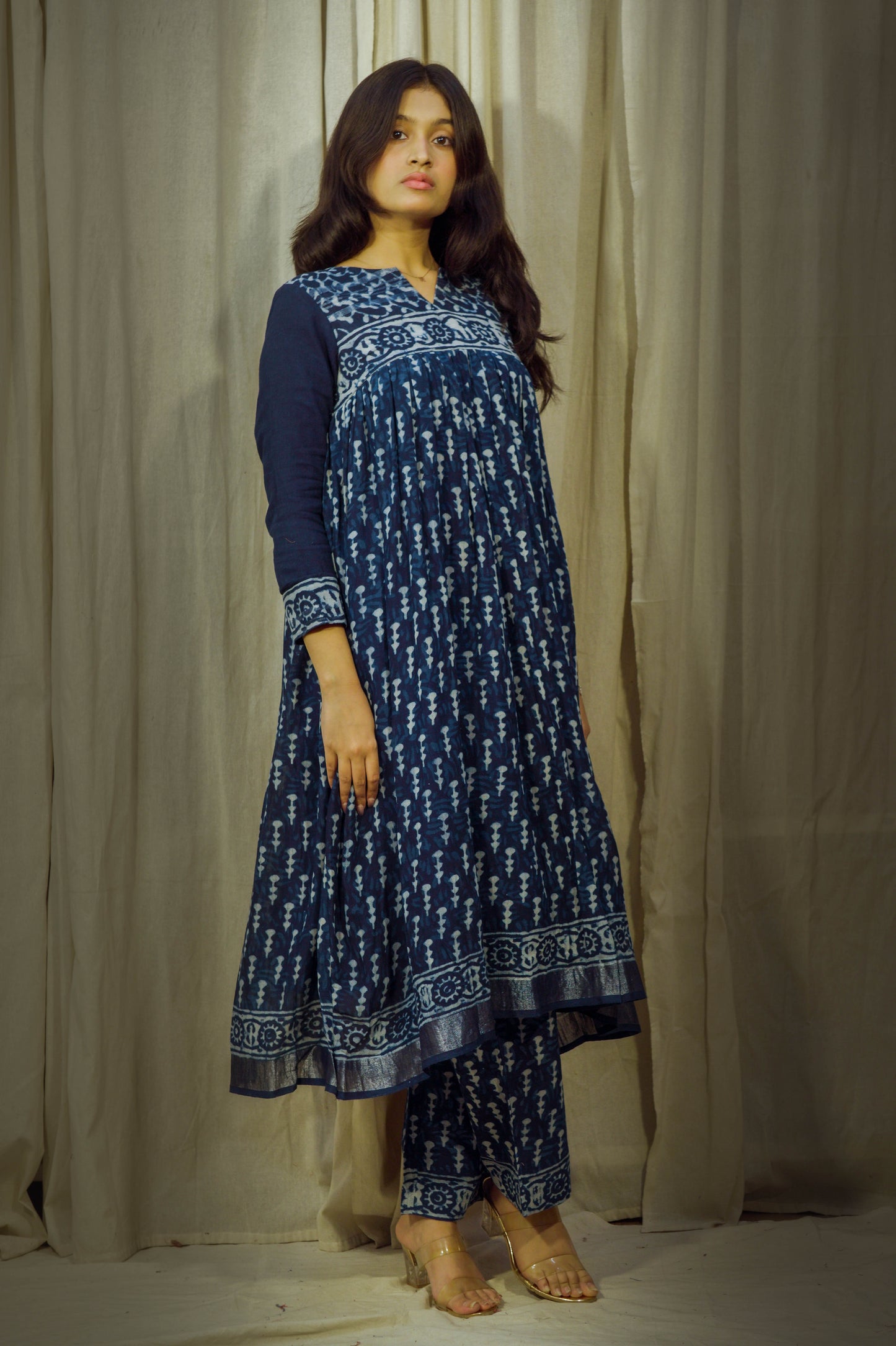 Neel Tara – Handblock Linen Kurta Pant Set