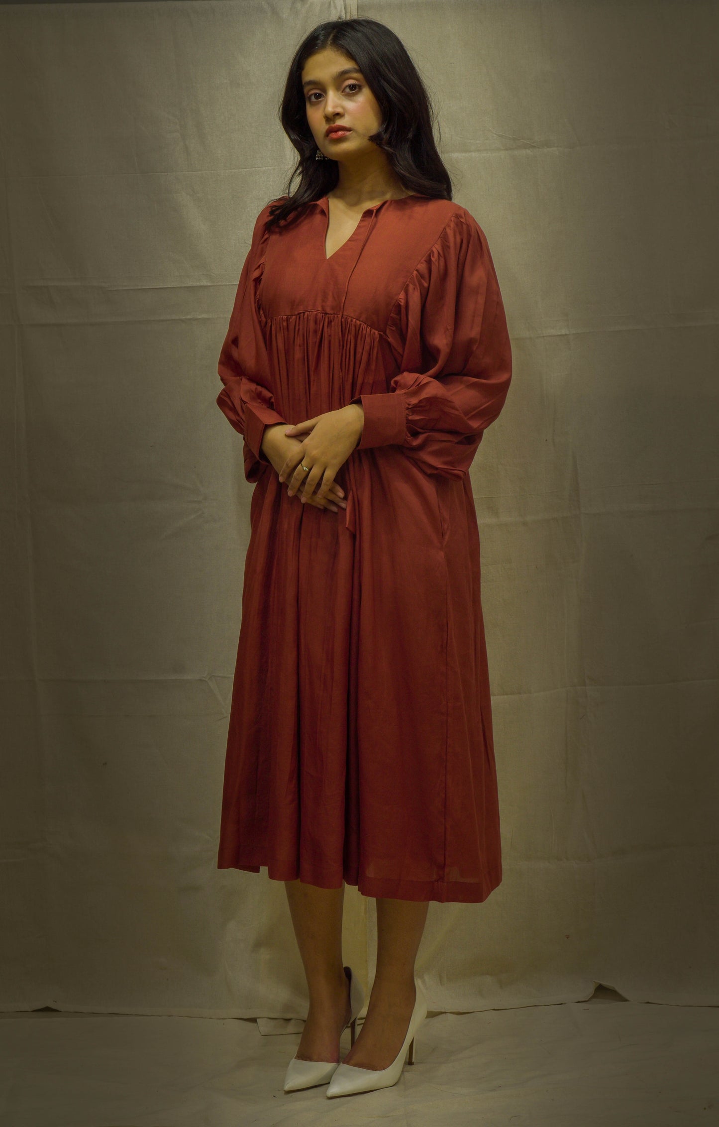 Rust Indo-Western Modal Tunic