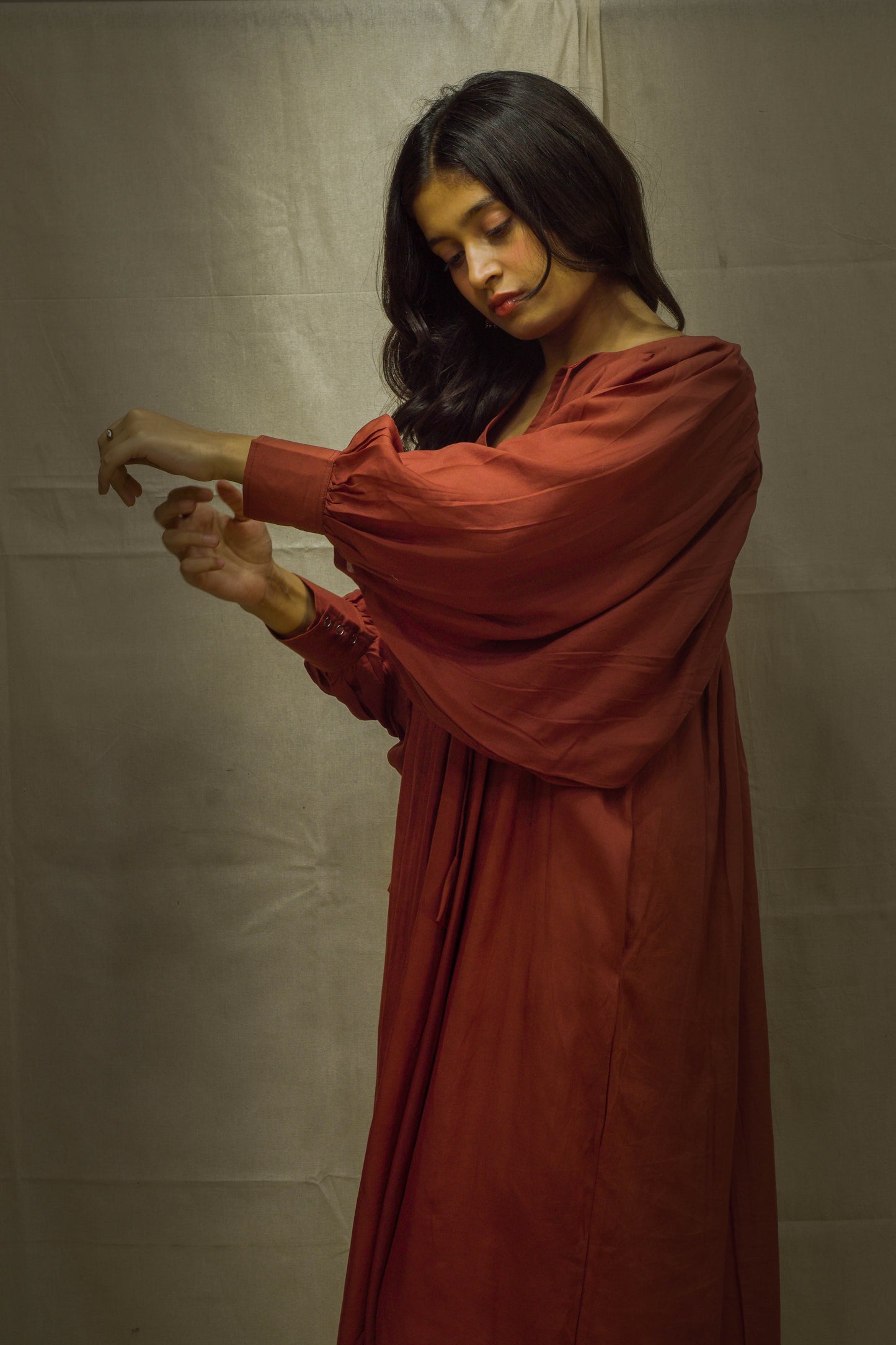 Rust Indo-Western Modal Tunic