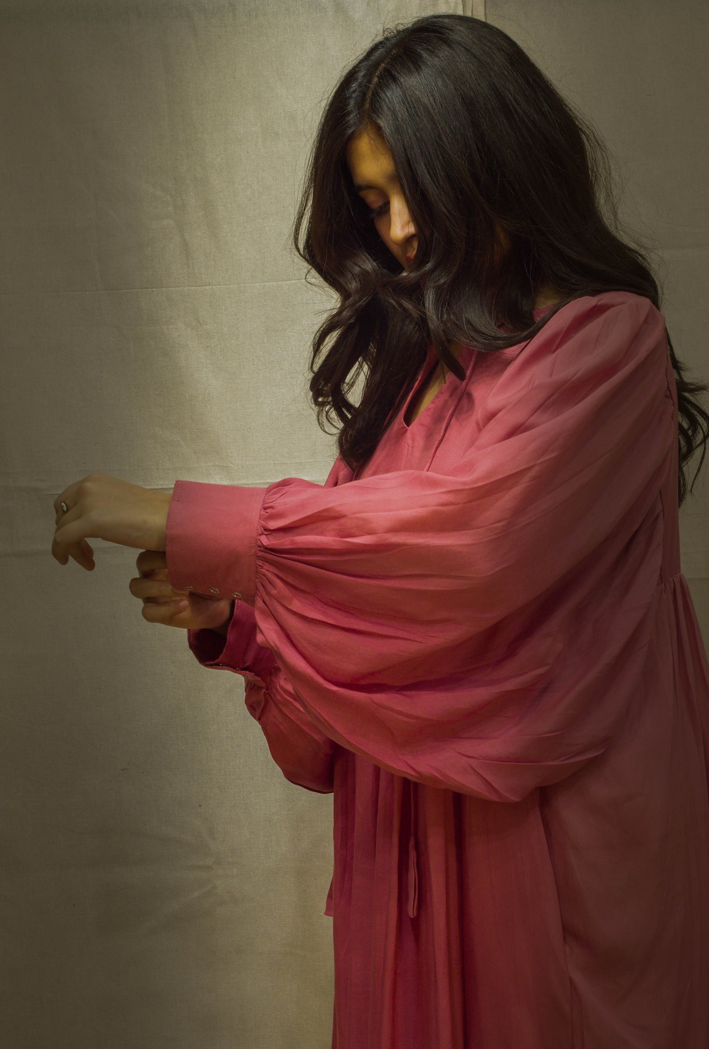 Pink Indo-western Tunic in Modal