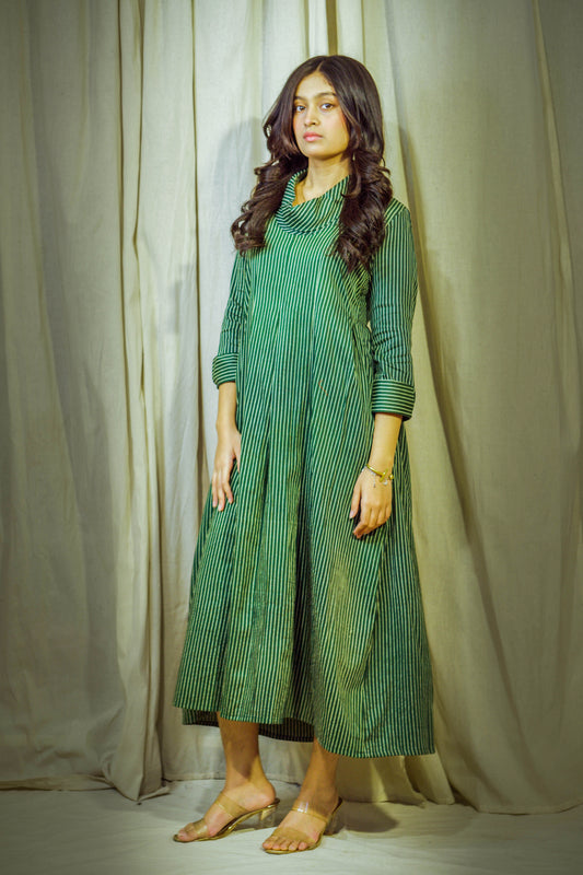 Iraaz – Green Modal Polo Tunic with Lining Detail