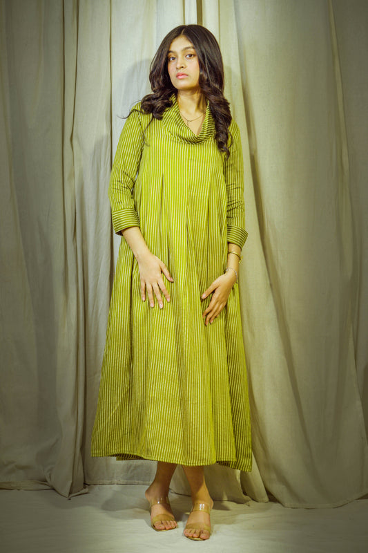 Iraaz Olive – Modal Polo Tunic with Lining & Pockets