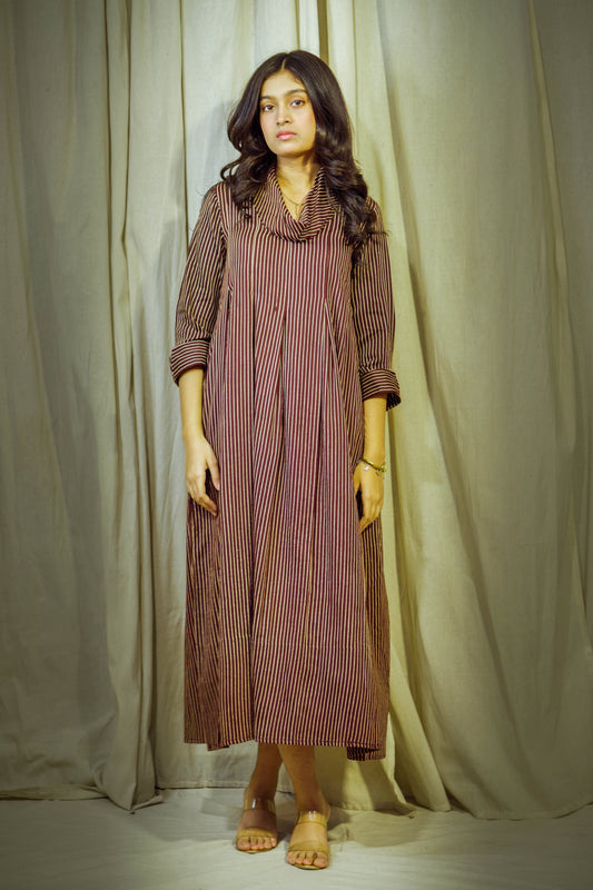 Iraaz Cocoa – Modal Polo Tunic with Lining & Pockets