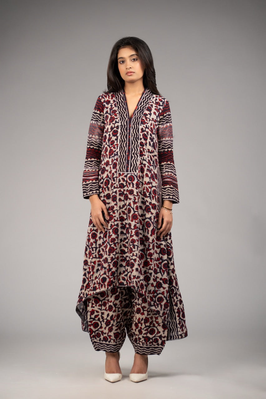 Rehmat Neel – Dhoti Kurta Set Pure Linen | Sukoon Summer Edition