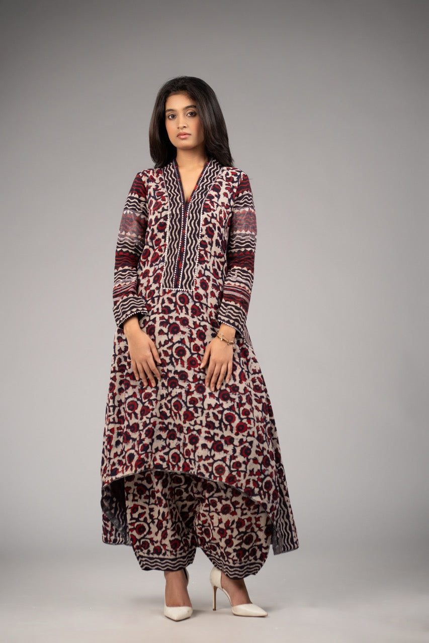 Rehmat Neel – Dhoti Kurta Set Pure Linen | Sukoon Summer Edition