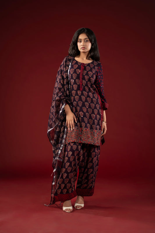 Ruh-e-Jamuni Linen Farshi Set