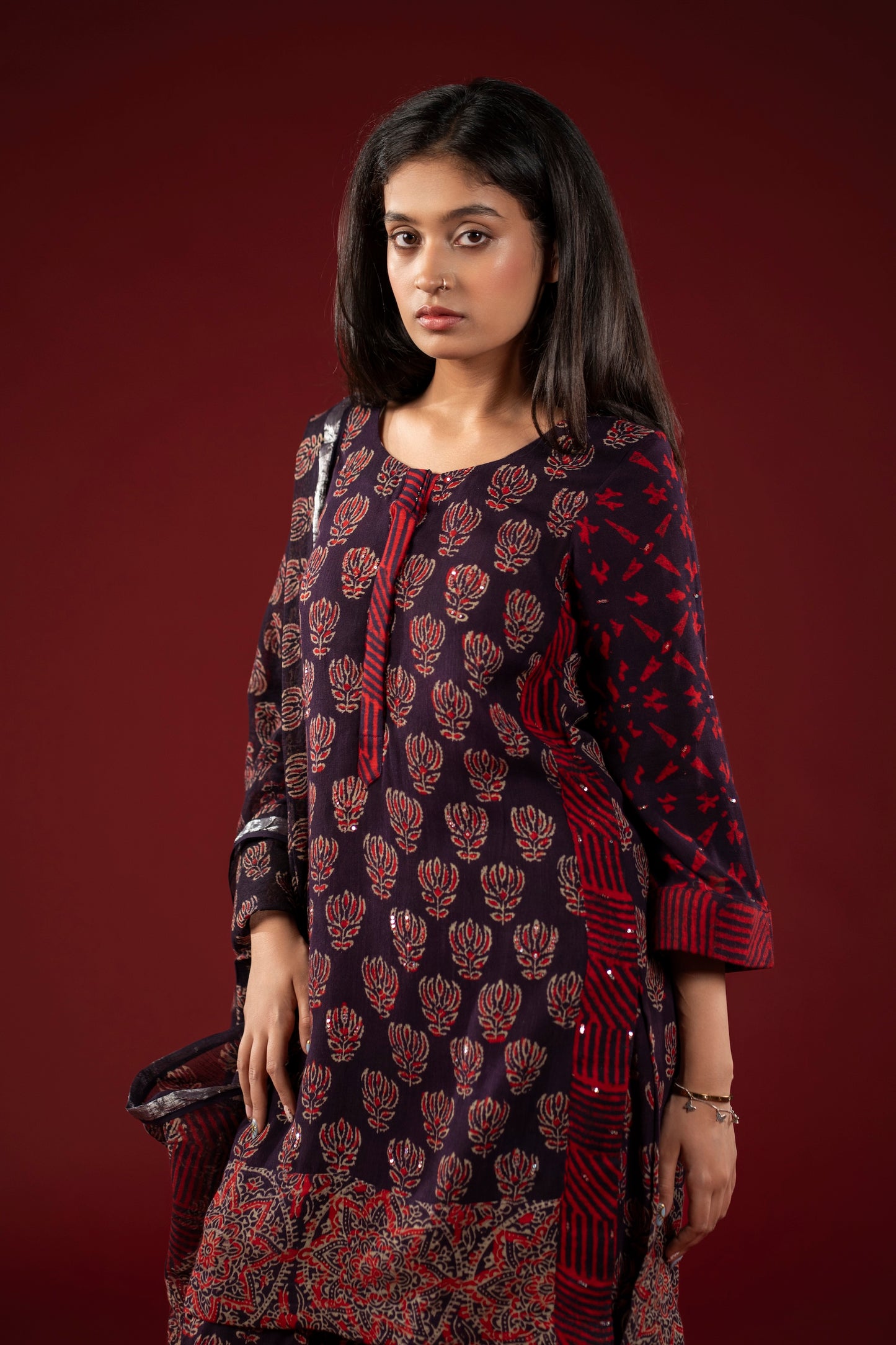 Ruh-e-Jamuni Linen Farshi Set
