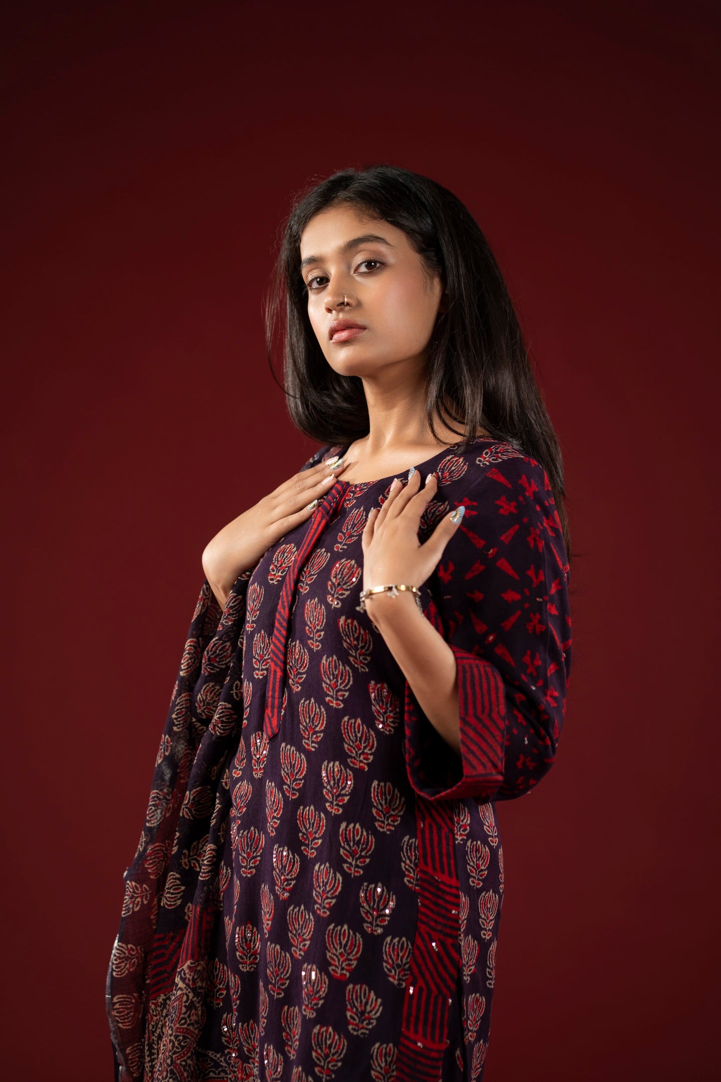 Ruh-e-Jamuni Linen Farshi Set