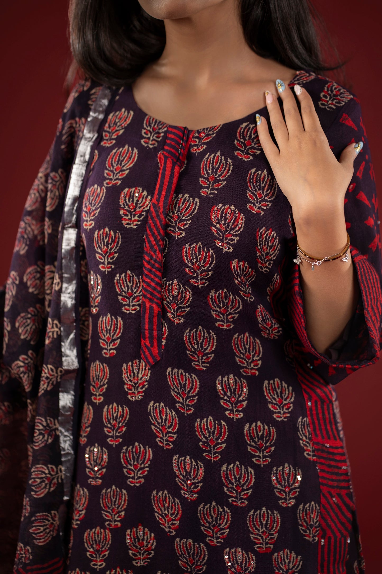 Ruh-e-Jamuni Linen Farshi Set